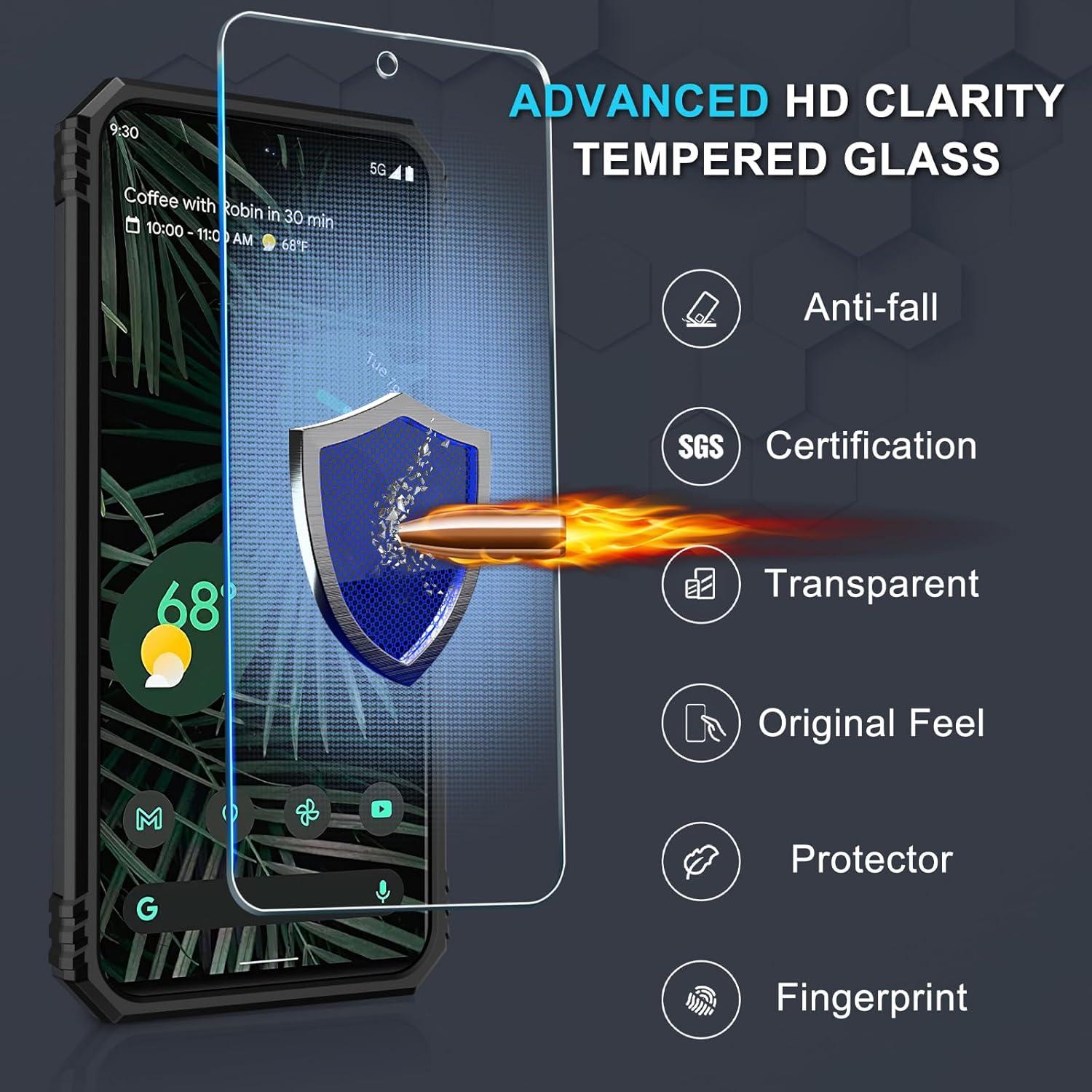 Funda Janmitta para Google Pixel 7a con Tapa Deslizante y Protector