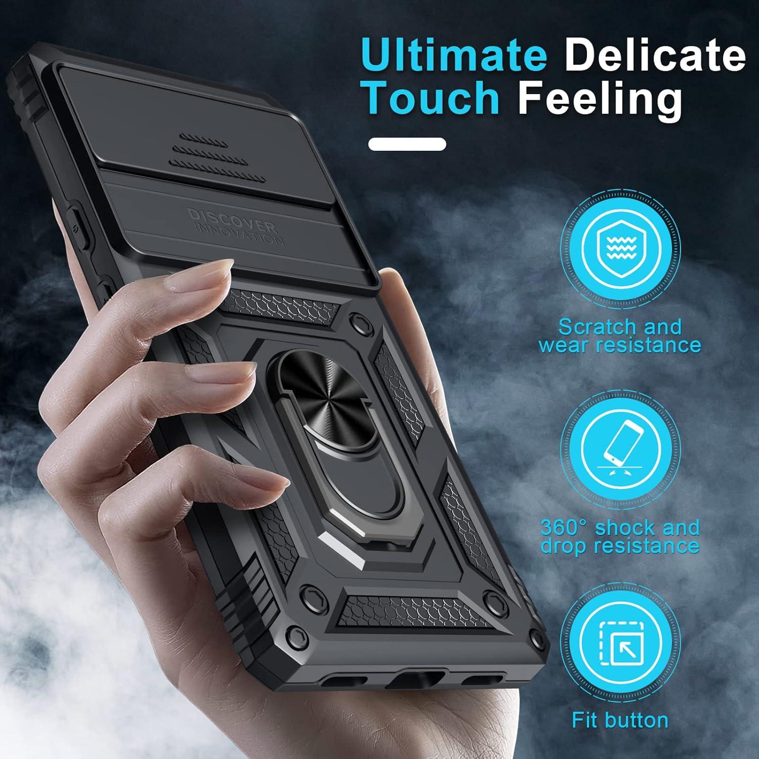 Funda Janmitta para Google Pixel 7a con Tapa Deslizante y Protector