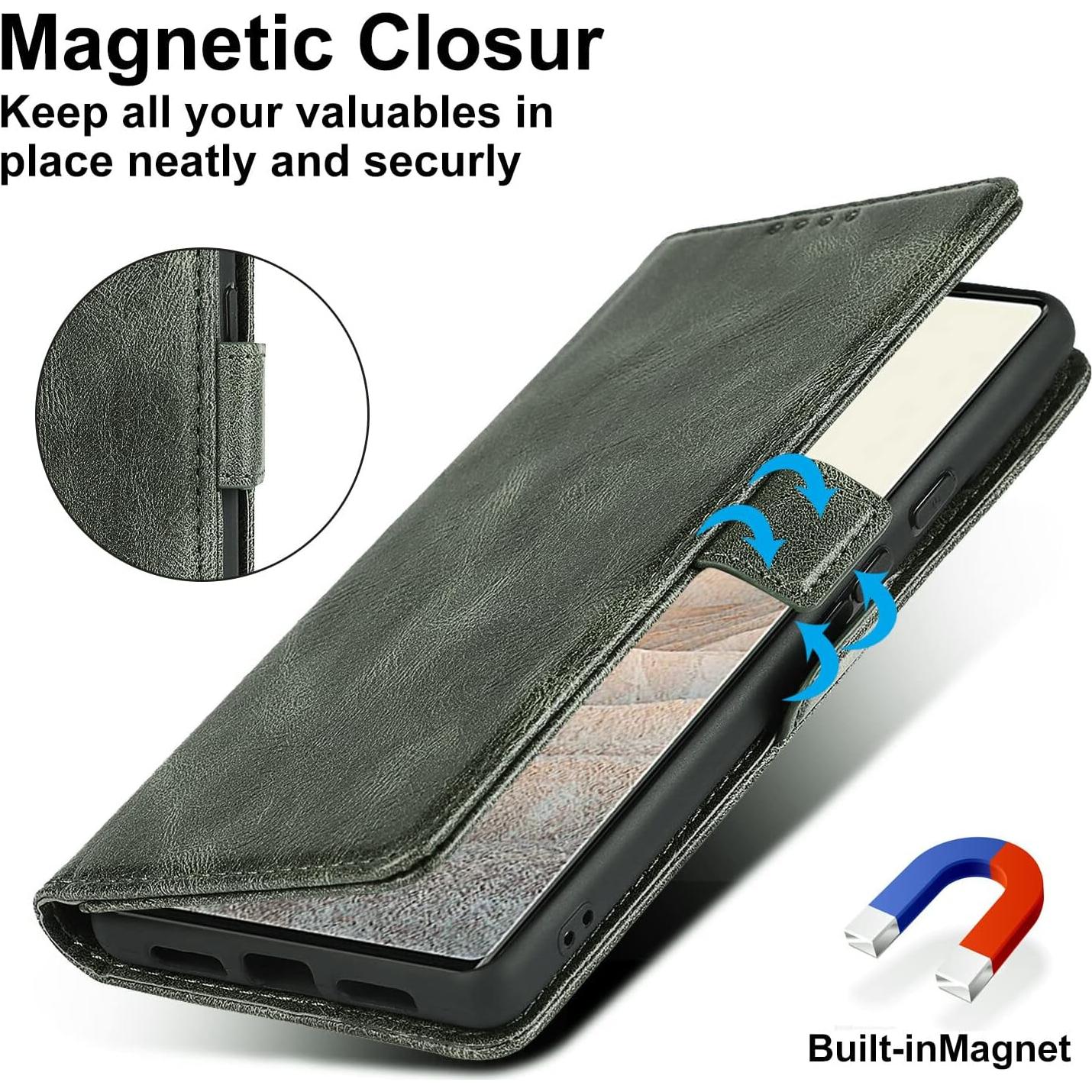 Funda Cartera Plegable Verde para Google Pixel 6 5G con RFID