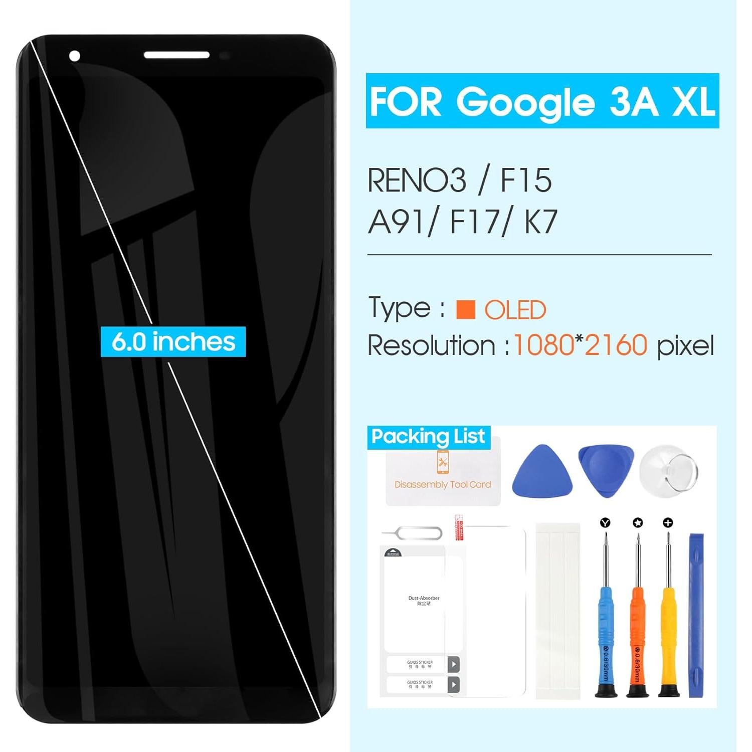 Pantalla LCD Reemplazo Google Pixel 3A XL 6.0" ARSSLY