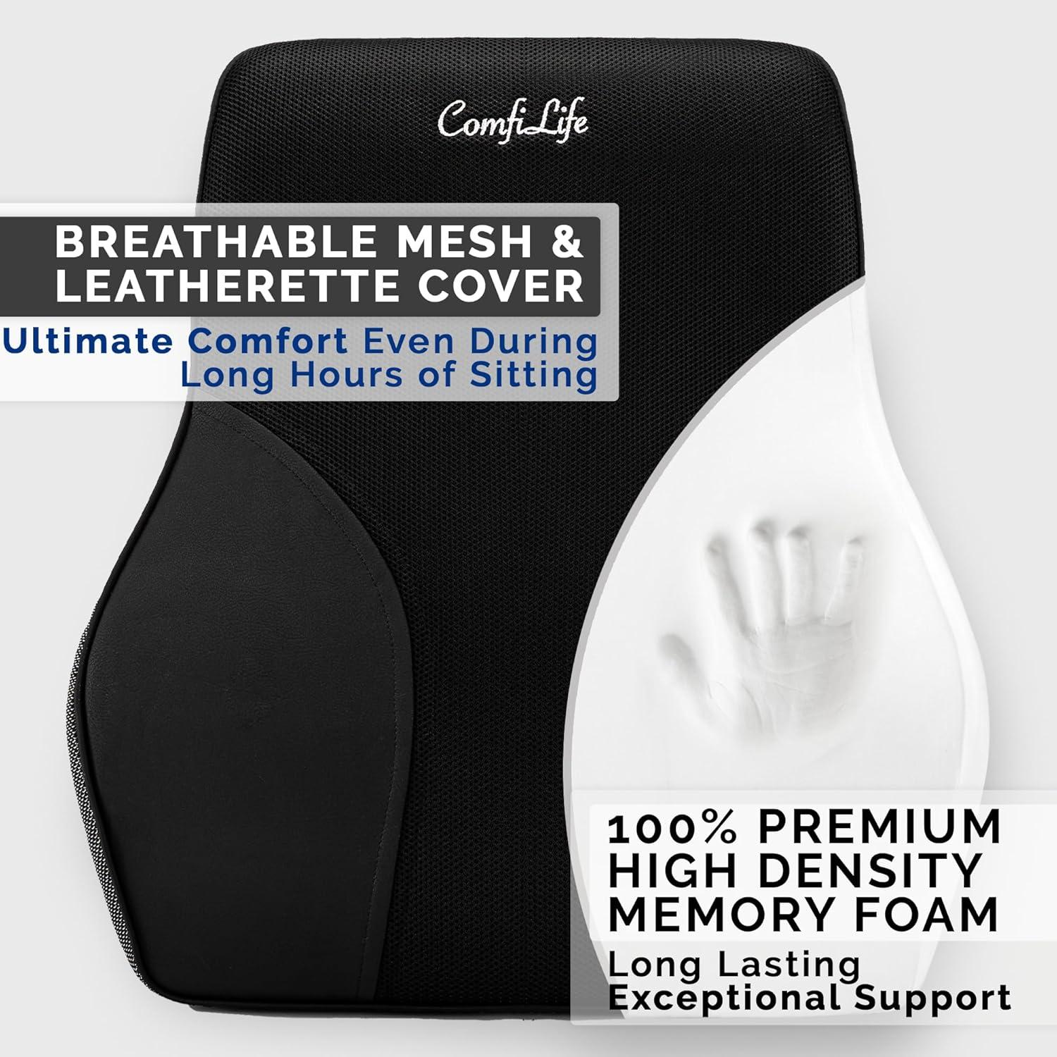 Almohada Soporte Lumbar ComfiLife Espuma Viscoelástica 44.5x40.6cm