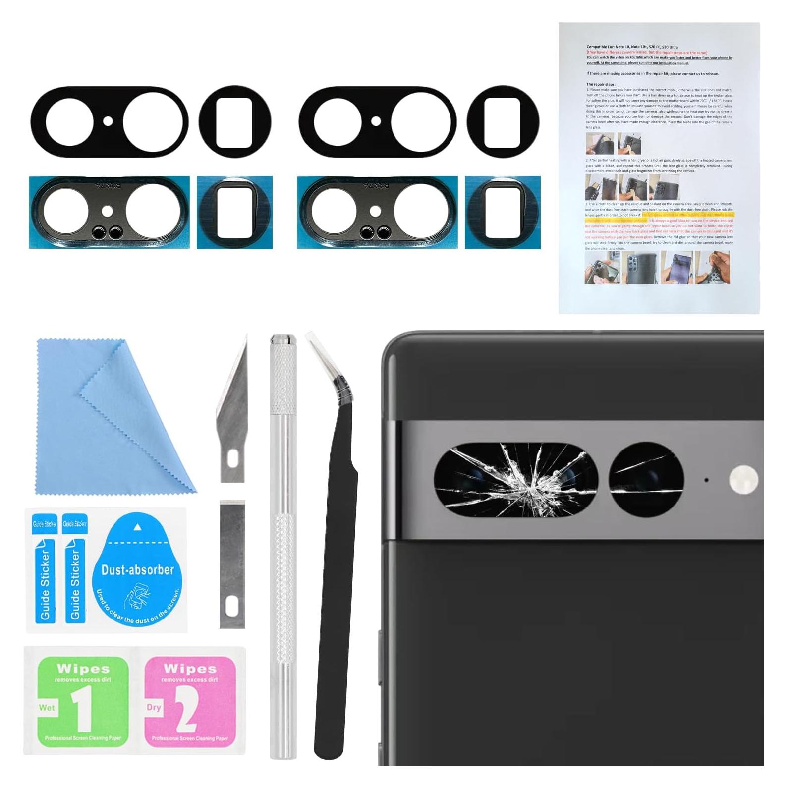 Reemplazo Cristal Lente Cámara Trasera Google Pixel 7 Pro 2PCS