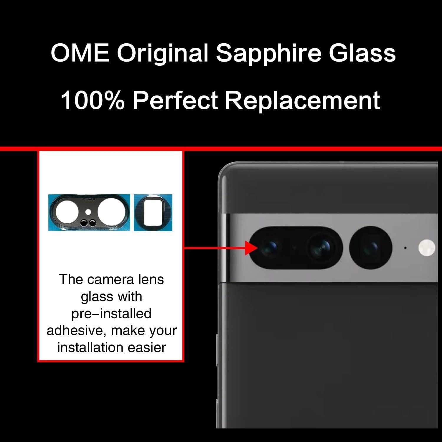 Reemplazo Cristal Lente Cámara Trasera Google Pixel 7 Pro 2PCS