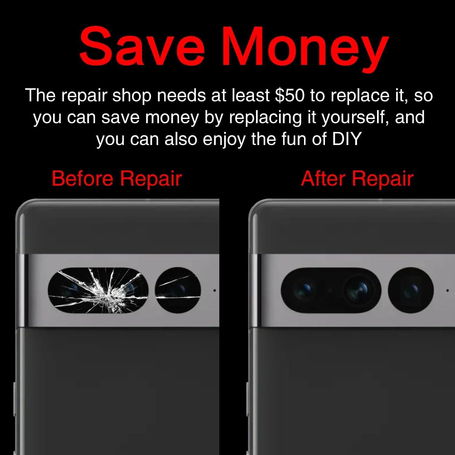 Reemplazo Cristal Lente Cámara Trasera Google Pixel 7 Pro 2PCS