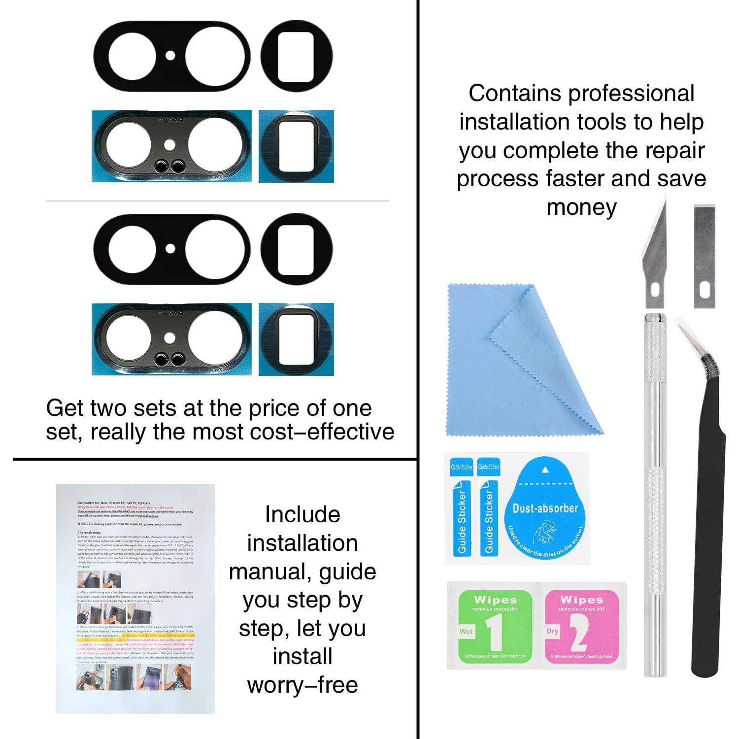 Reemplazo Cristal Lente Cámara Trasera Google Pixel 7 Pro 2PCS