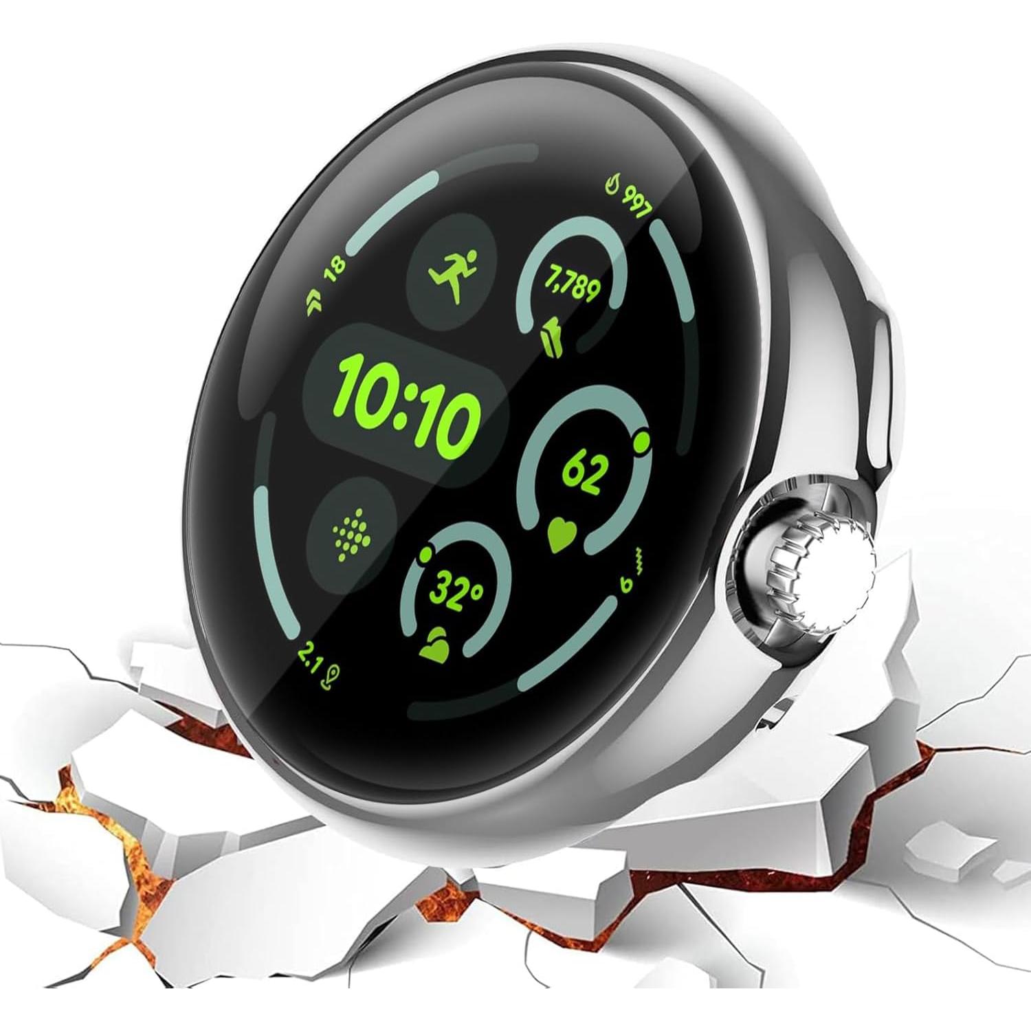 Funda Protectora TPU para Google Pixel Watch 3 45mm Plata