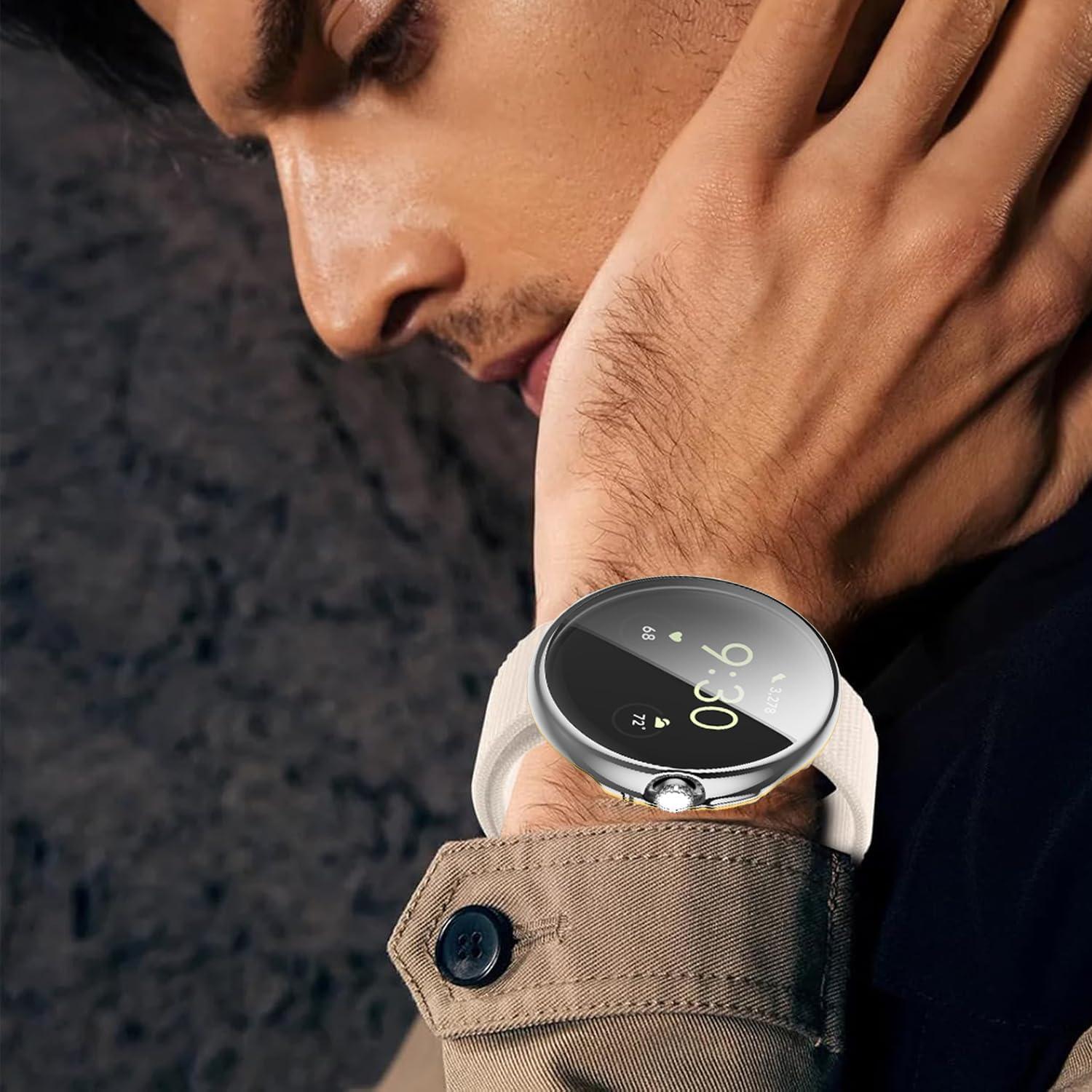 Funda Protectora TPU para Google Pixel Watch 3 45mm Plata