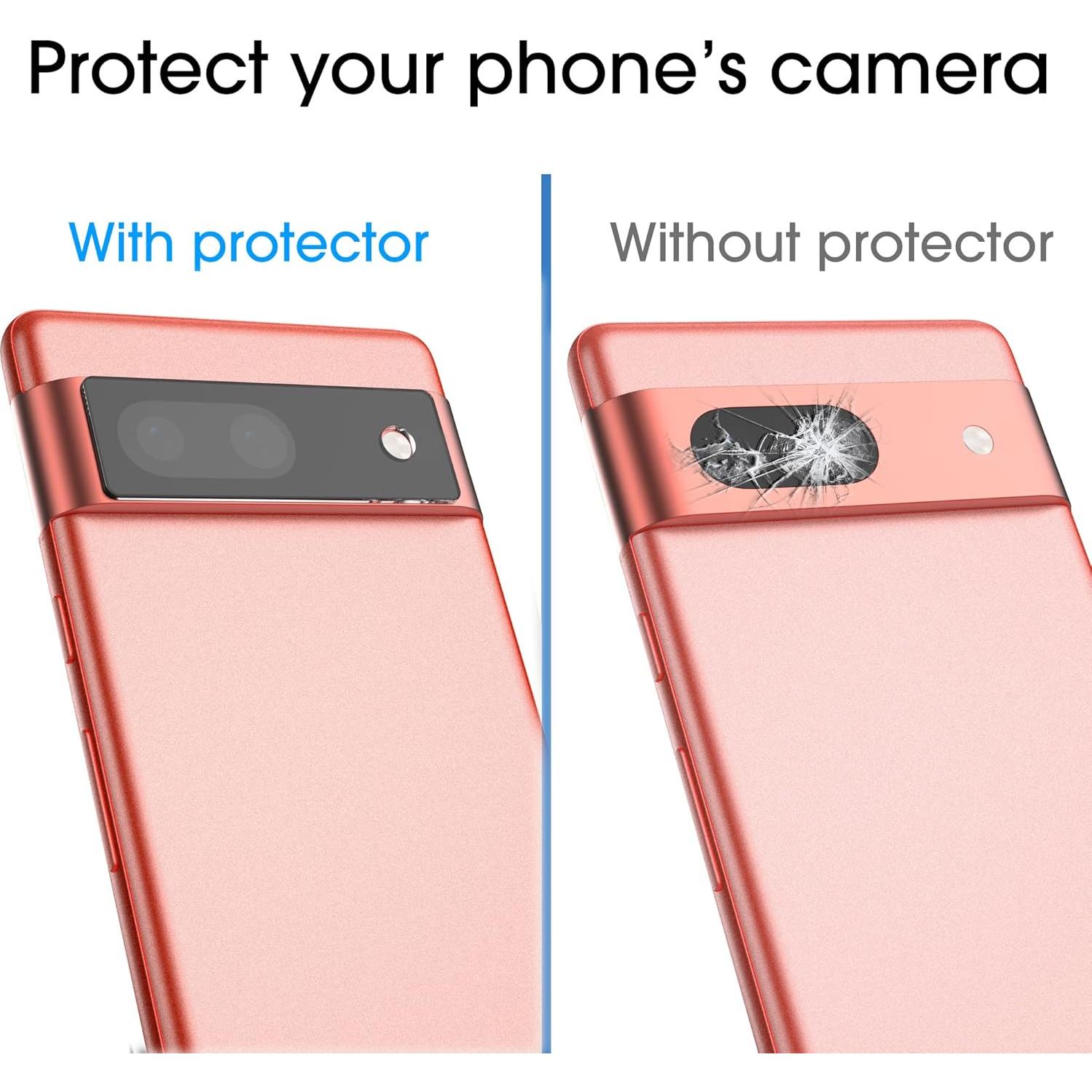 Protector de Pantalla Vidrio Templado amFilm para Google Pixel 7a - 3x + Lente