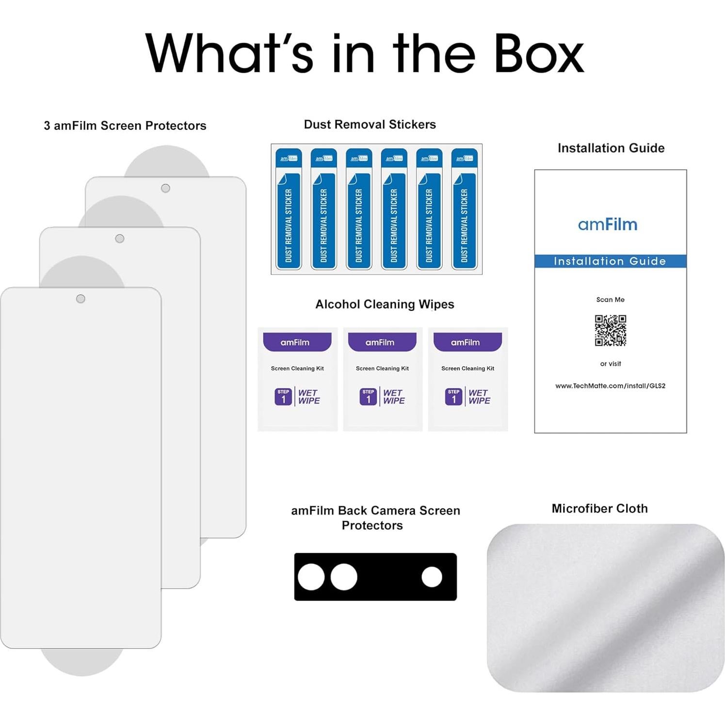 Protector de Pantalla Vidrio Templado amFilm para Google Pixel 7a - 3x + Lente