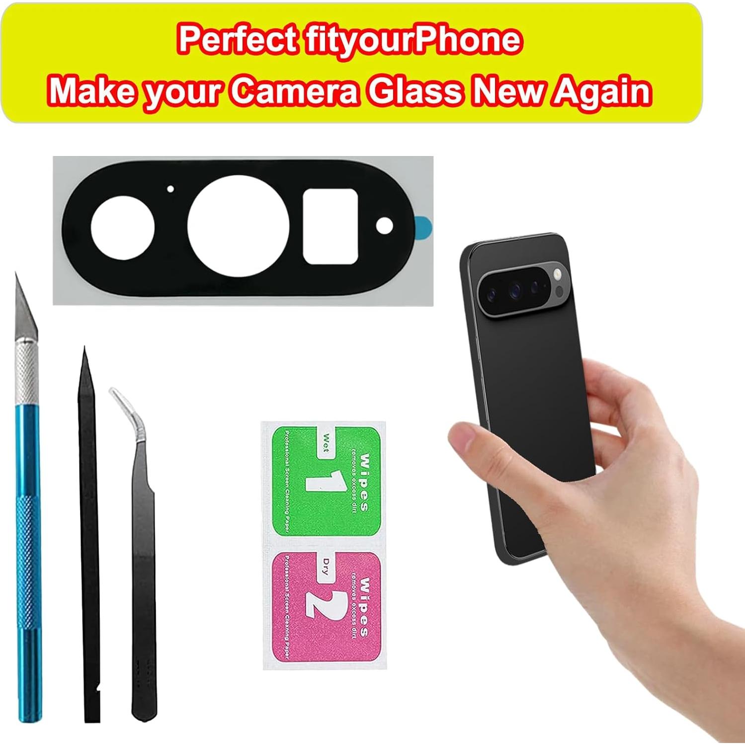 Cristal de Lente de Cámara Trasera Google Pixel 9 Pro con Adhesivo