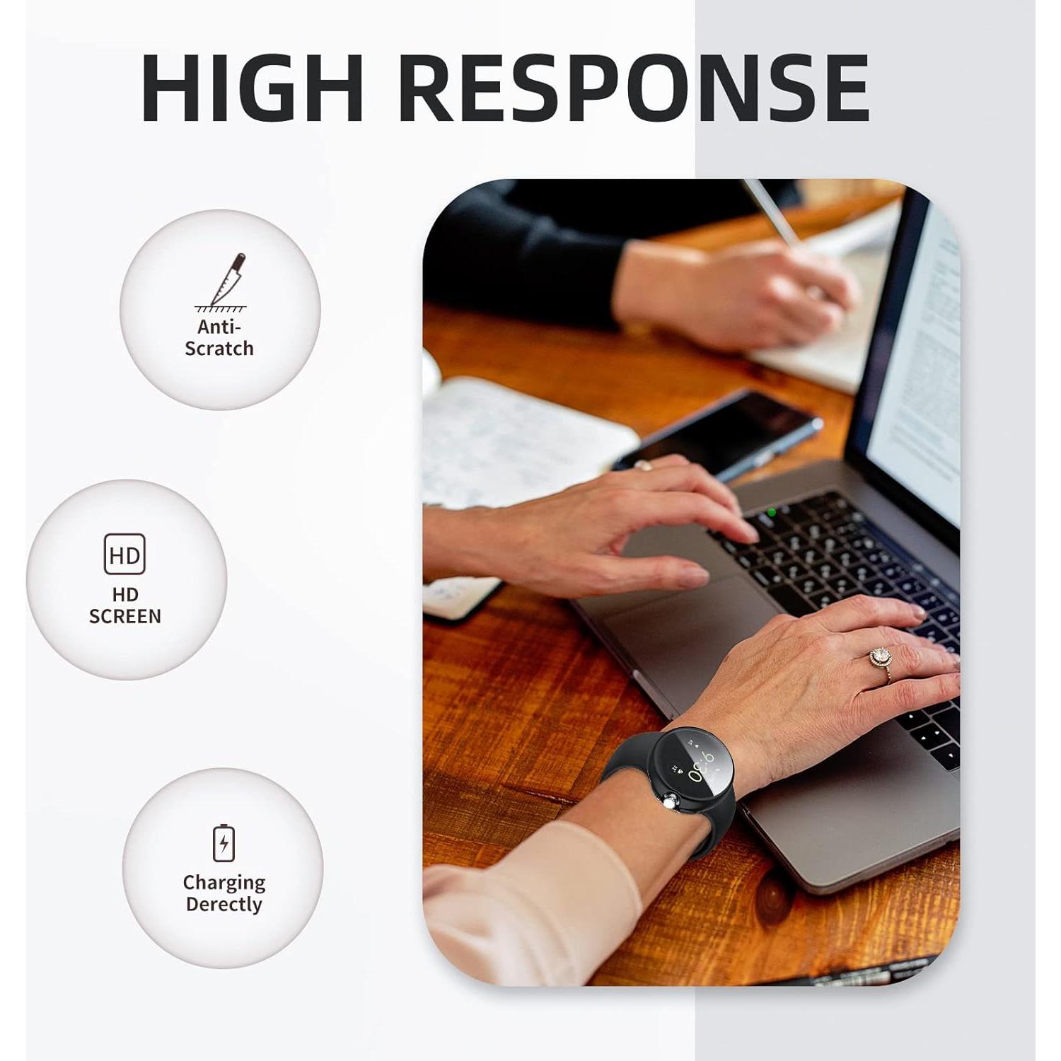 Funda Parachoques TPU NineHorse para Google Pixel Watch 2 - Negro