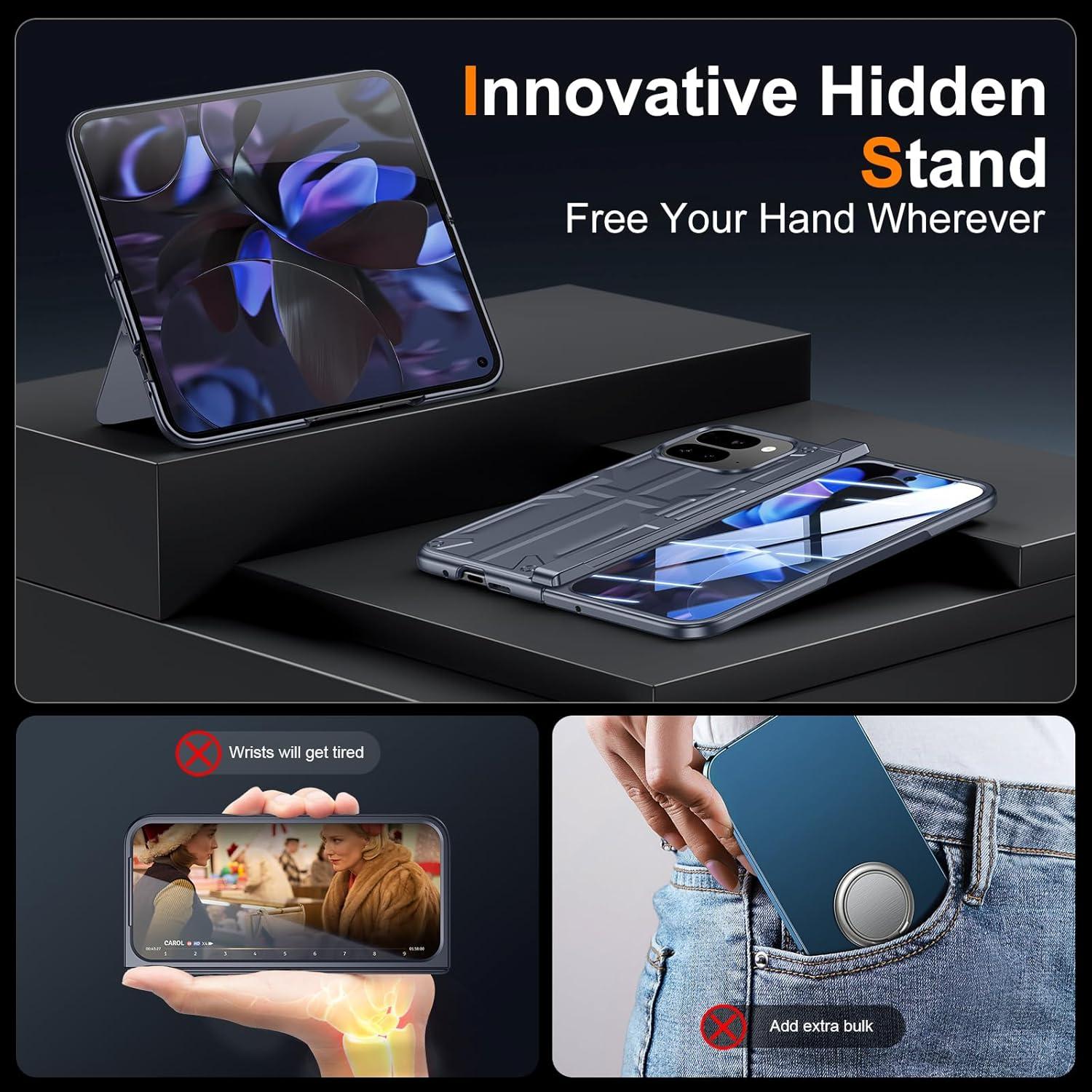 Funda Plegable Google Pixel 9 Pro Kaiiecal Azul con Protector