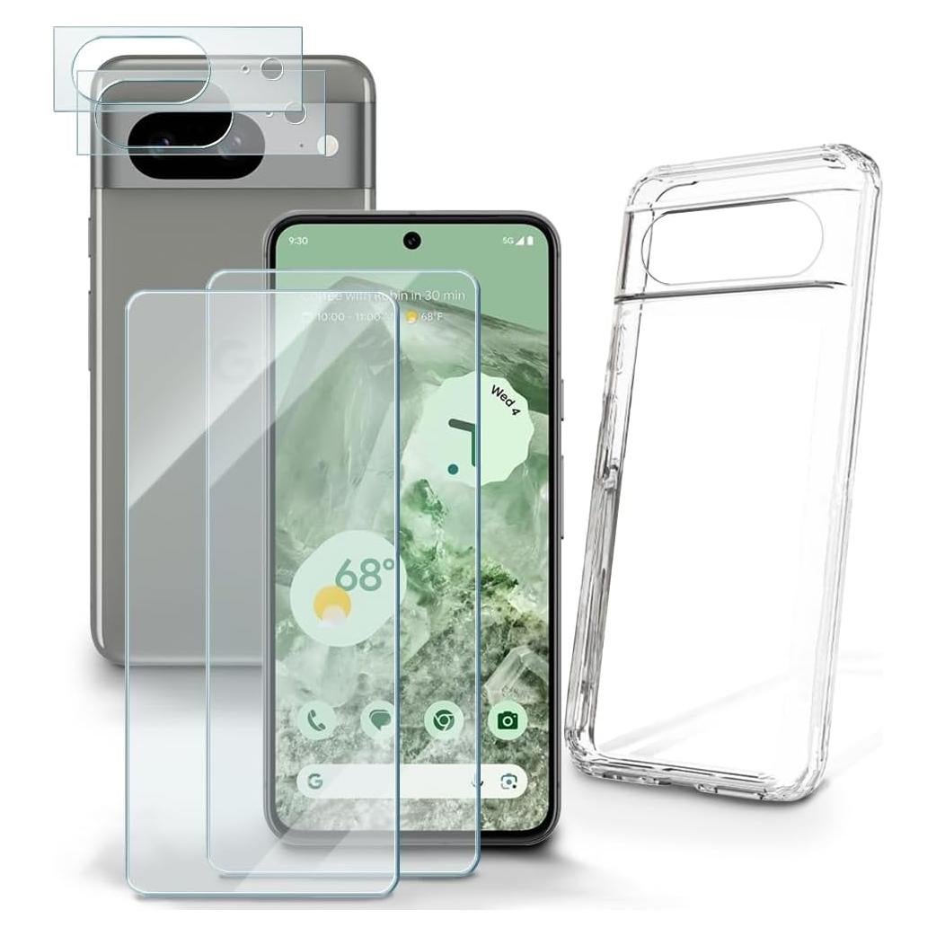 Protector de Pantalla Vidrio Templado + Funda TPU Google Pixel 8
