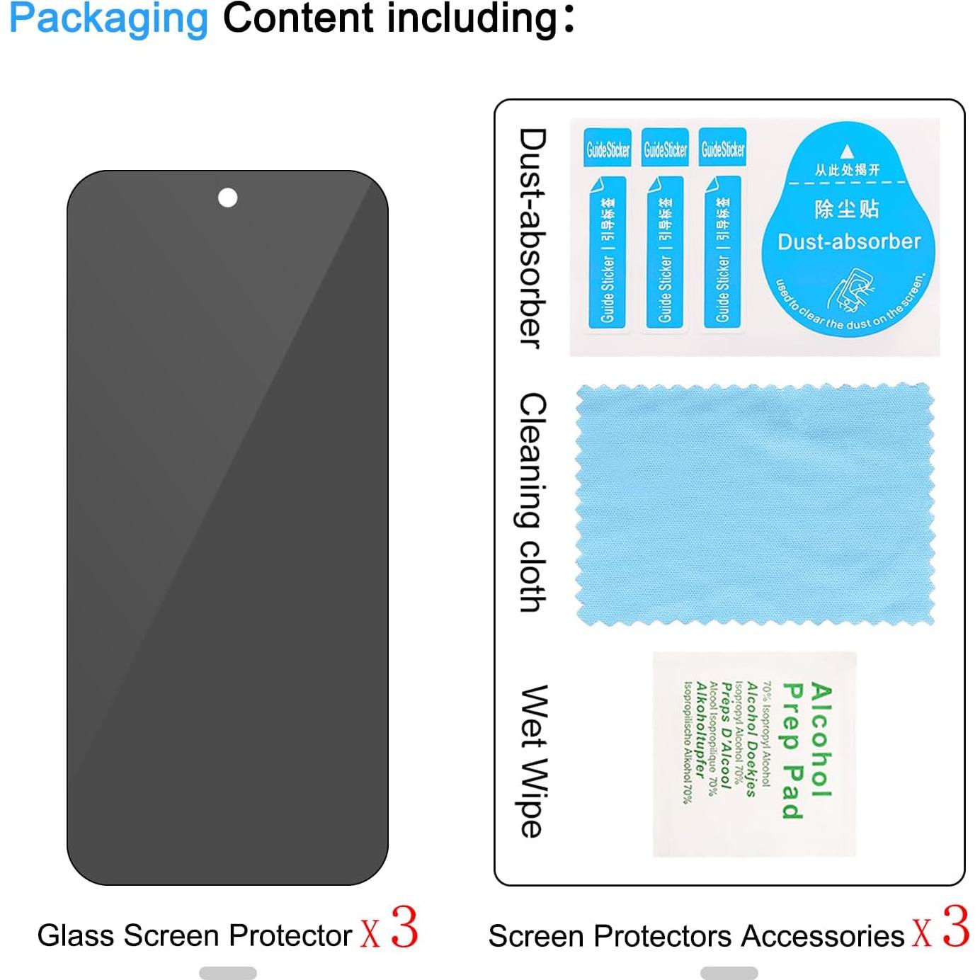 Protector de Pantalla Privado Lokyoo para Google Pixel 9 Pro XL 3 Pack