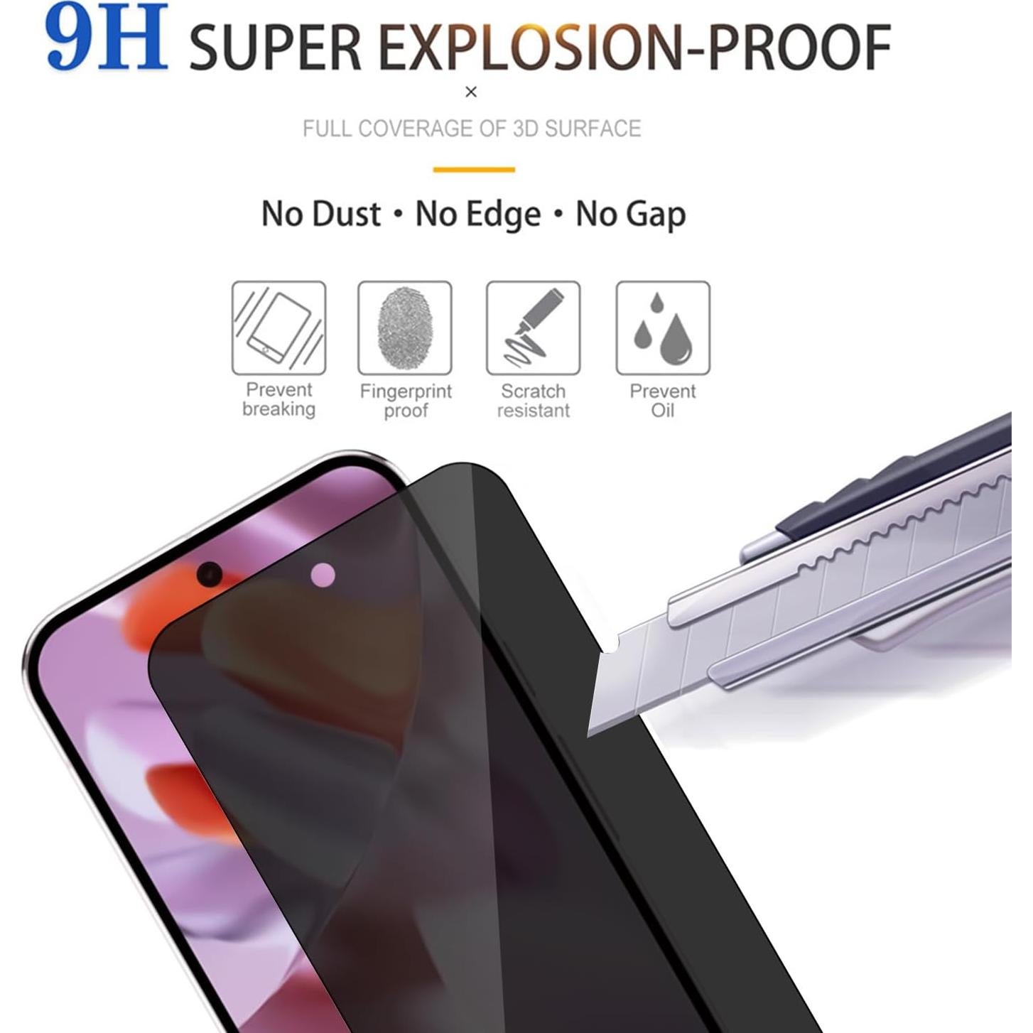 Protector de Pantalla Privado Lokyoo para Google Pixel 9 Pro XL 3 Pack