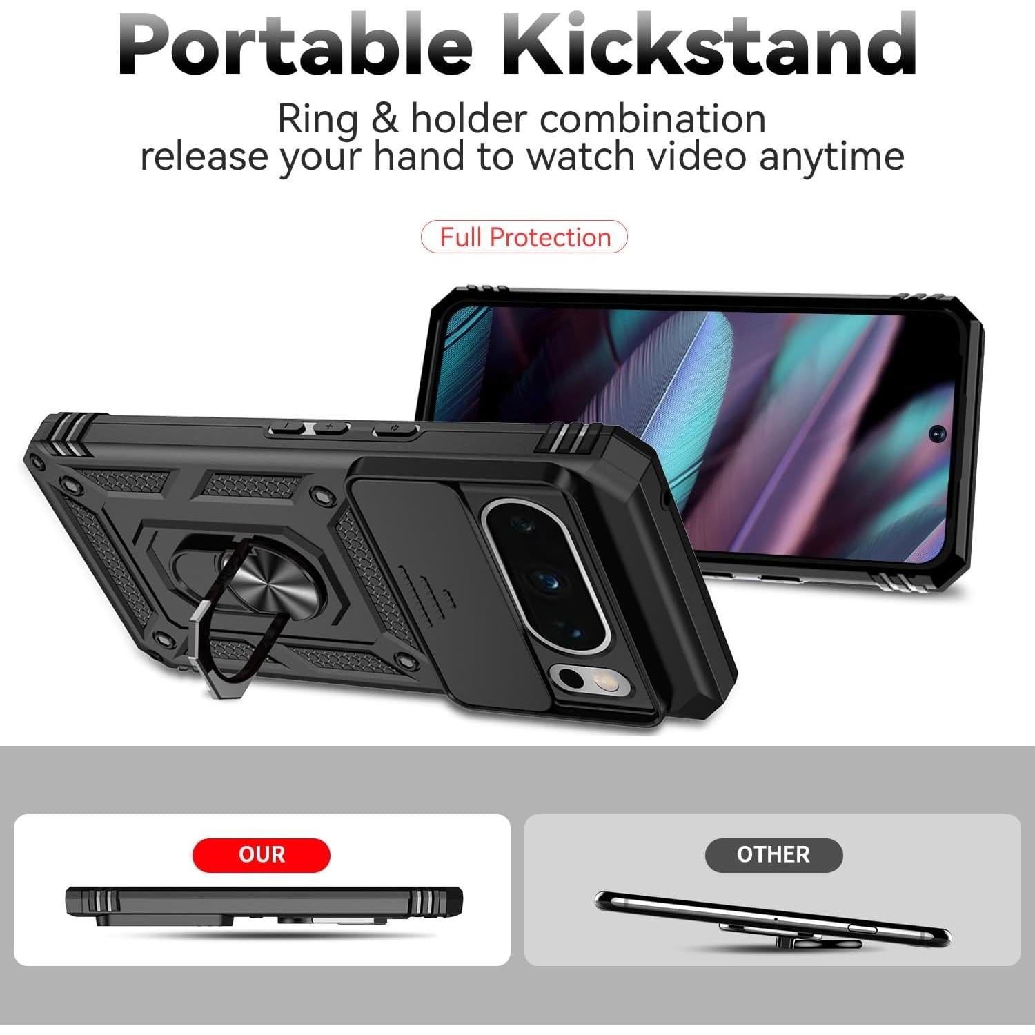 Funda Grado Militar para Google Pixel 8 Pro con Soporte y Protector