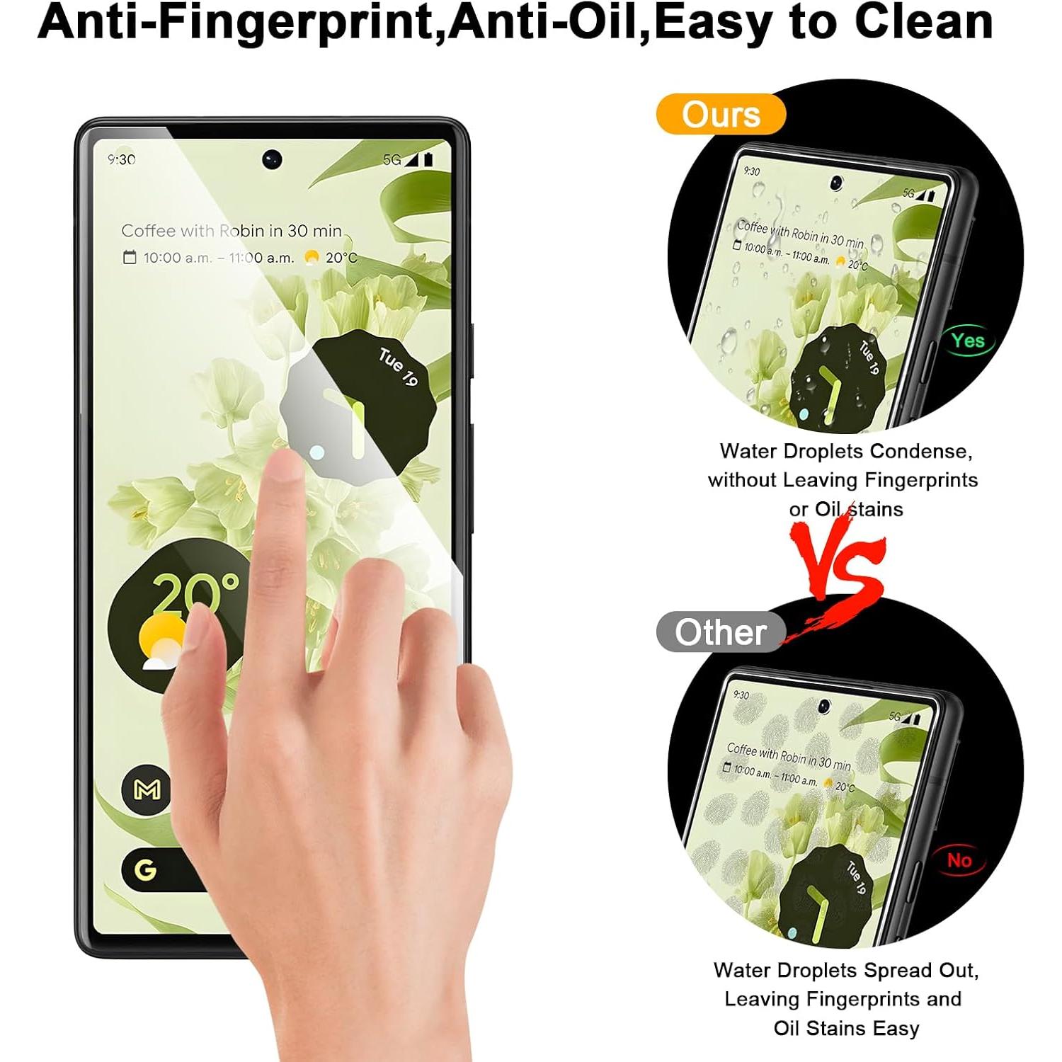 Protector de Pantalla Cristal Templado Coolpow para Google Pixel 6