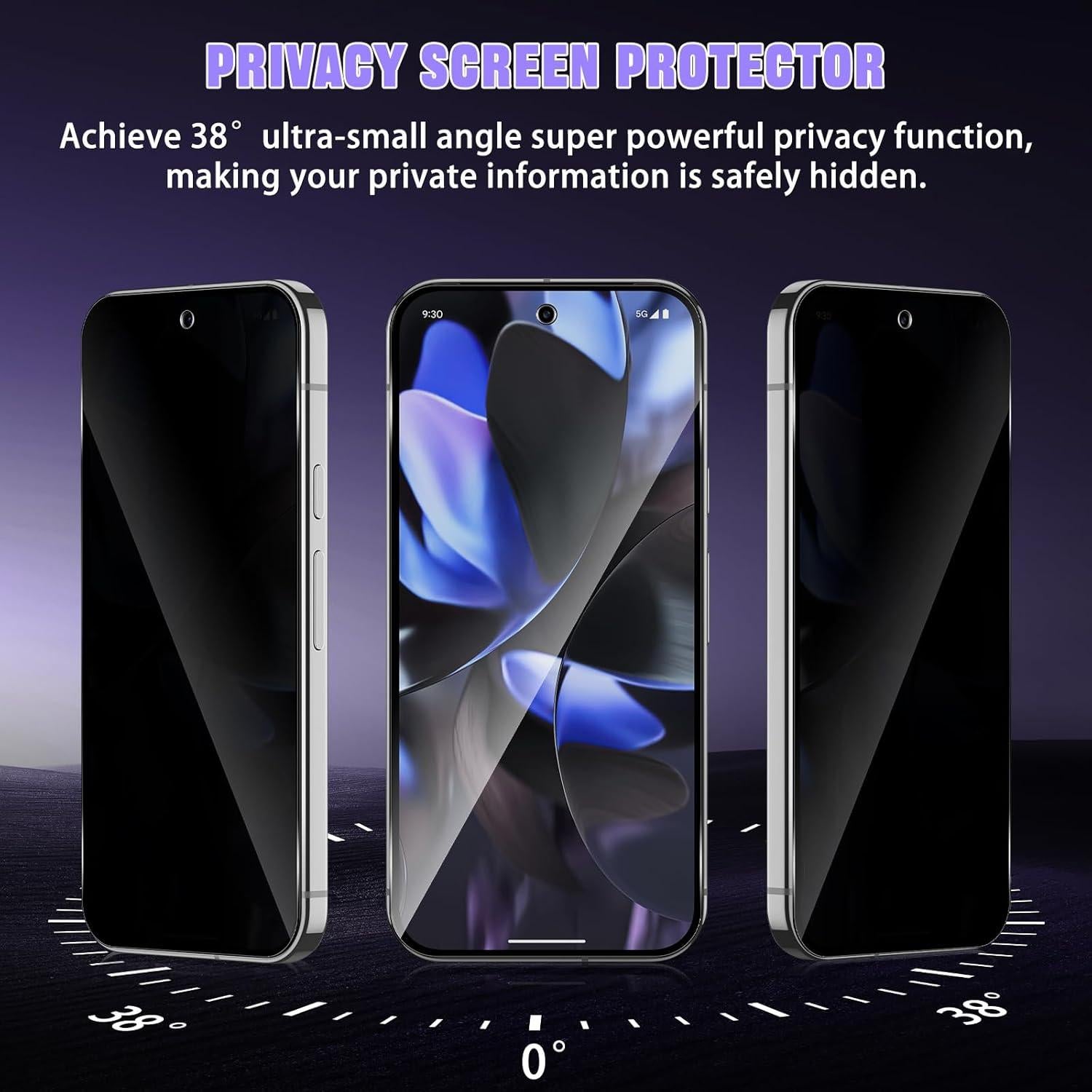Protector de Pantalla Privado HinZann para Google Pixel 9 Pro 5G