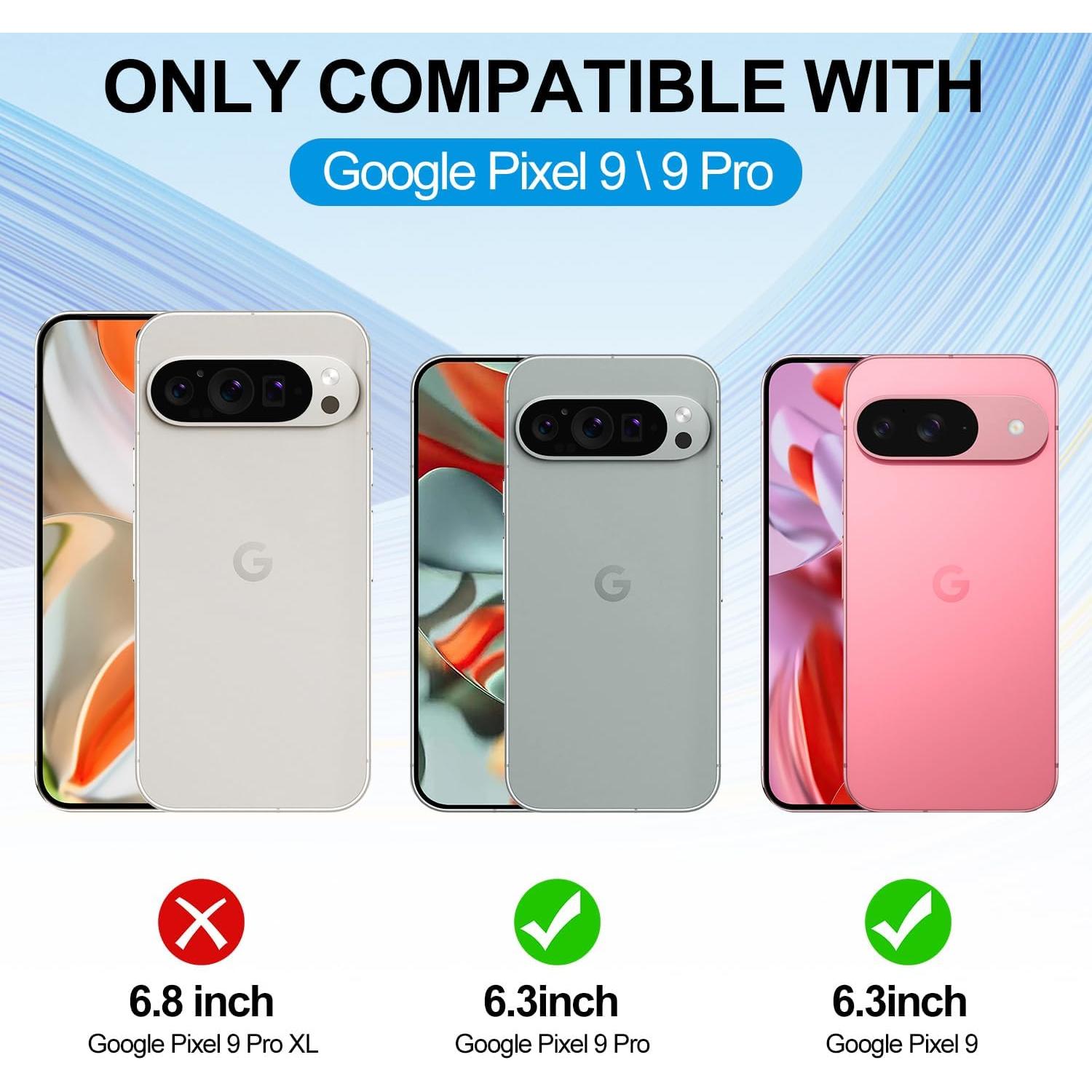 T Tersely [4 Pack] Screen Protector for Google Pixel 9/9 Pro, Tempered Glass with Installation Alignment Frame,Case Friendly,HD Clear