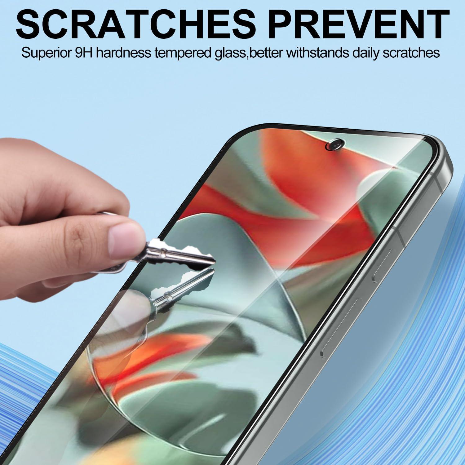 T Tersely [4 Pack] Screen Protector for Google Pixel 9/9 Pro, Tempered Glass with Installation Alignment Frame,Case Friendly,HD Clear