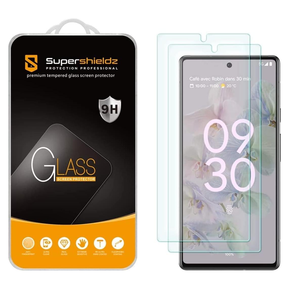 Protector de Pantalla Vidrio Templado Supershieldz para Google Pixel 6a - 2 Pack