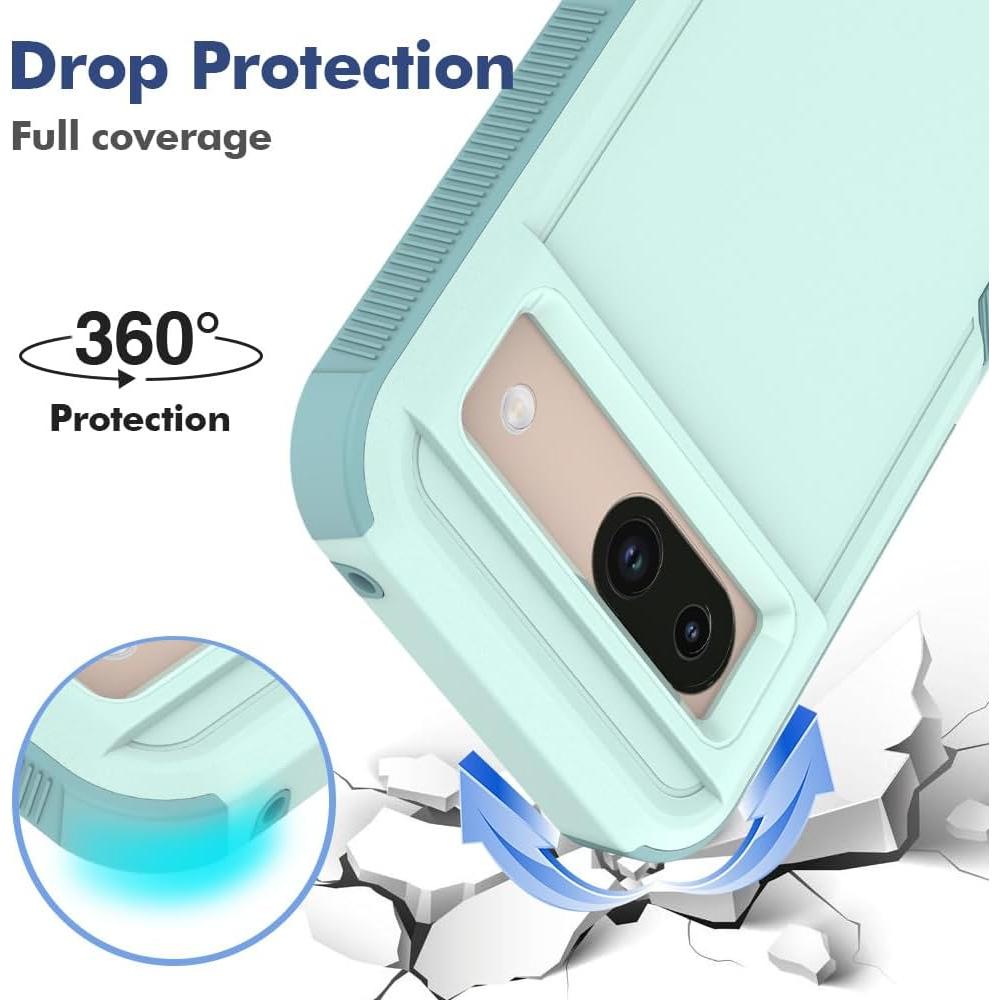 Funda híbrida Ryphez para Google Pixel 8A - Doble capa menta