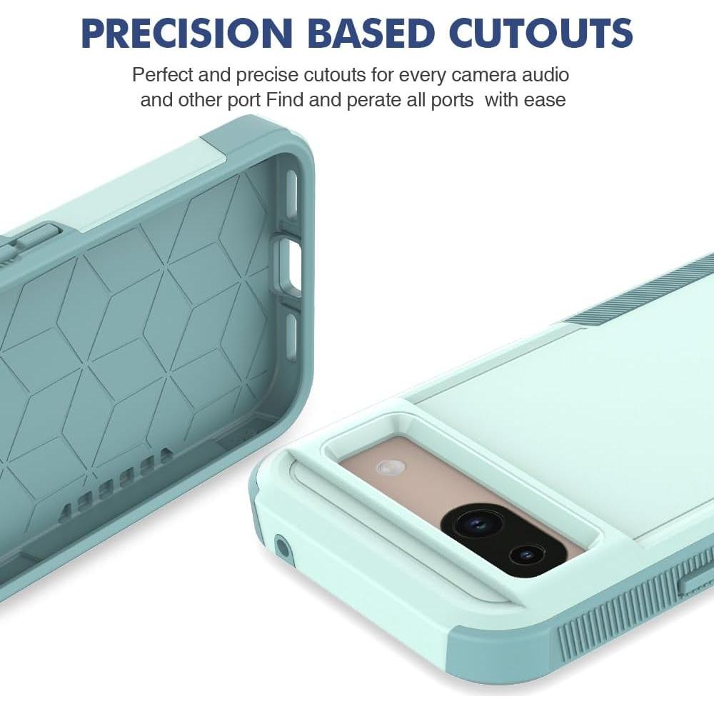 Funda híbrida Ryphez para Google Pixel 8A - Doble capa menta