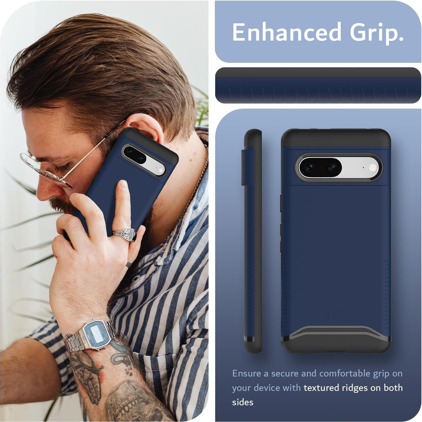 Funda TUDIA para Google Pixel 7 - Doble Capa Azul Índigo