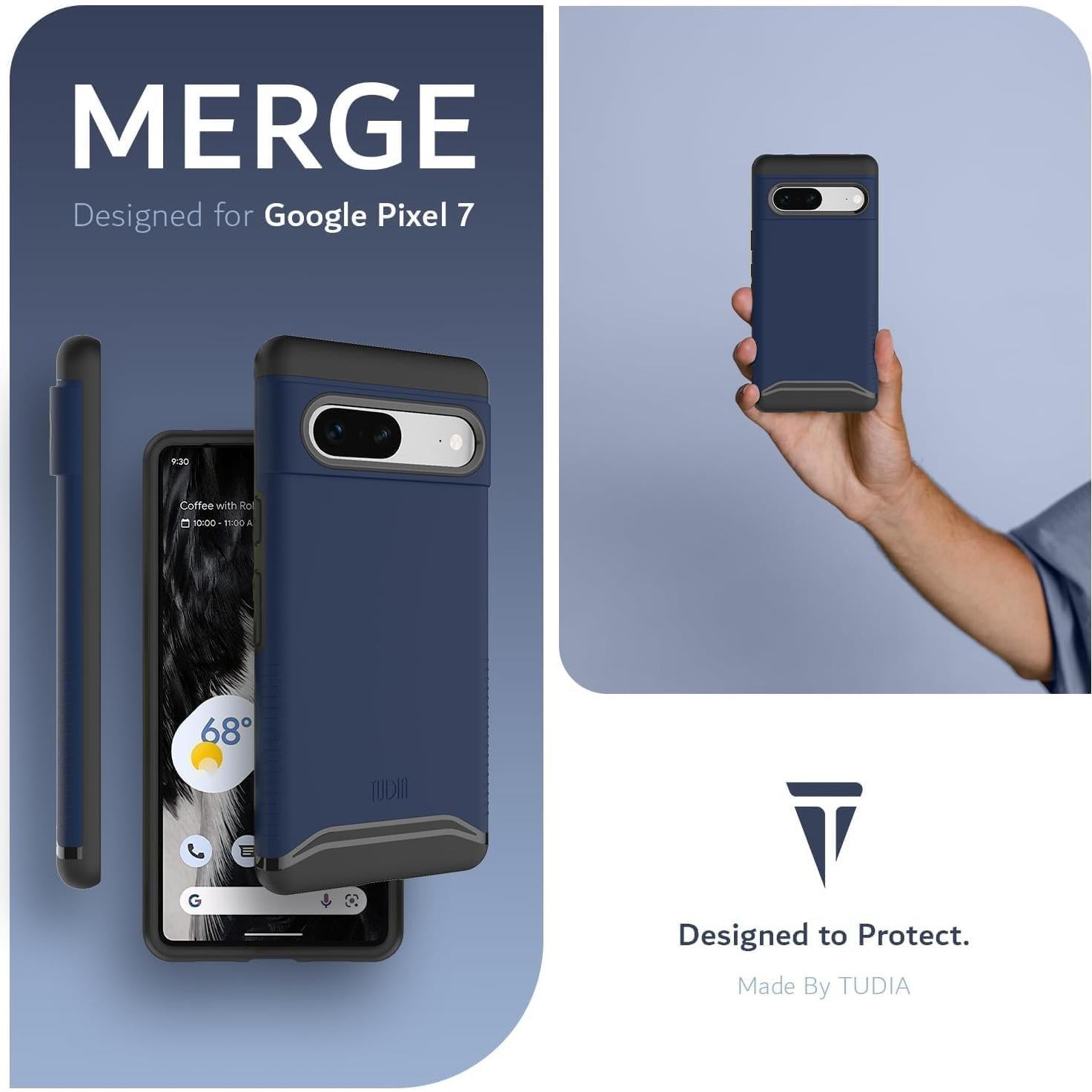 Funda TUDIA para Google Pixel 7 - Doble Capa Azul Índigo