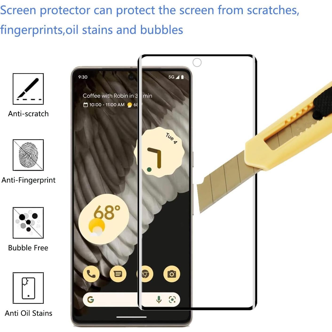 Protector de Pantalla Vidrio Templado YIFNTANG para Google Pixel 7 Pro 5G