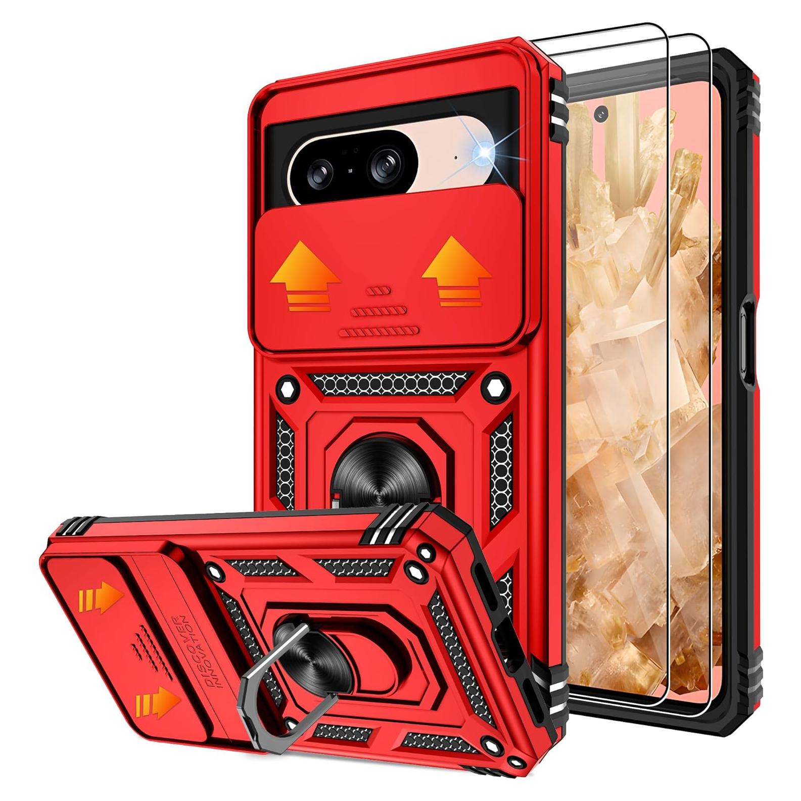 Funda Protectora Gritup para Google Pixel 8 5G Rojo con Soporte