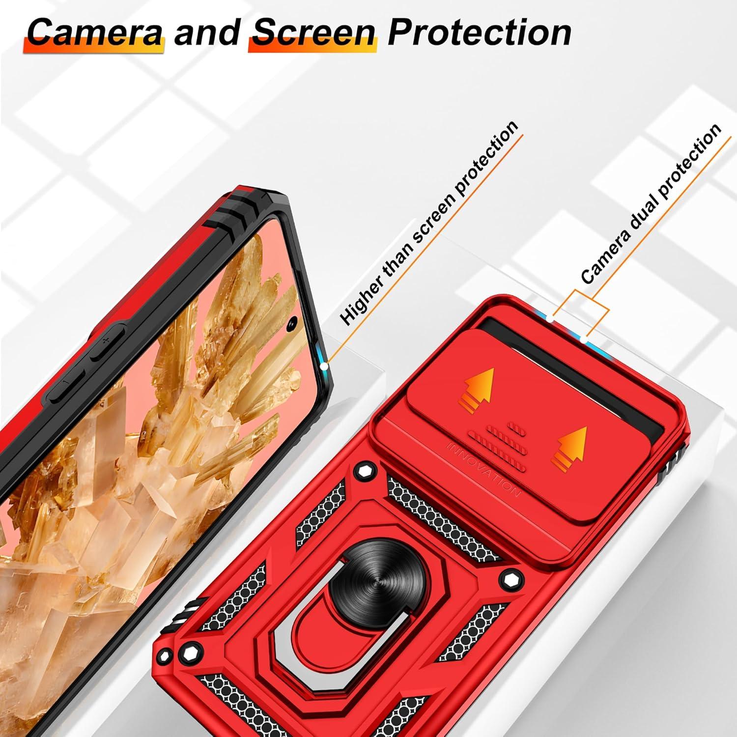 Funda Protectora Gritup para Google Pixel 8 5G Rojo con Soporte