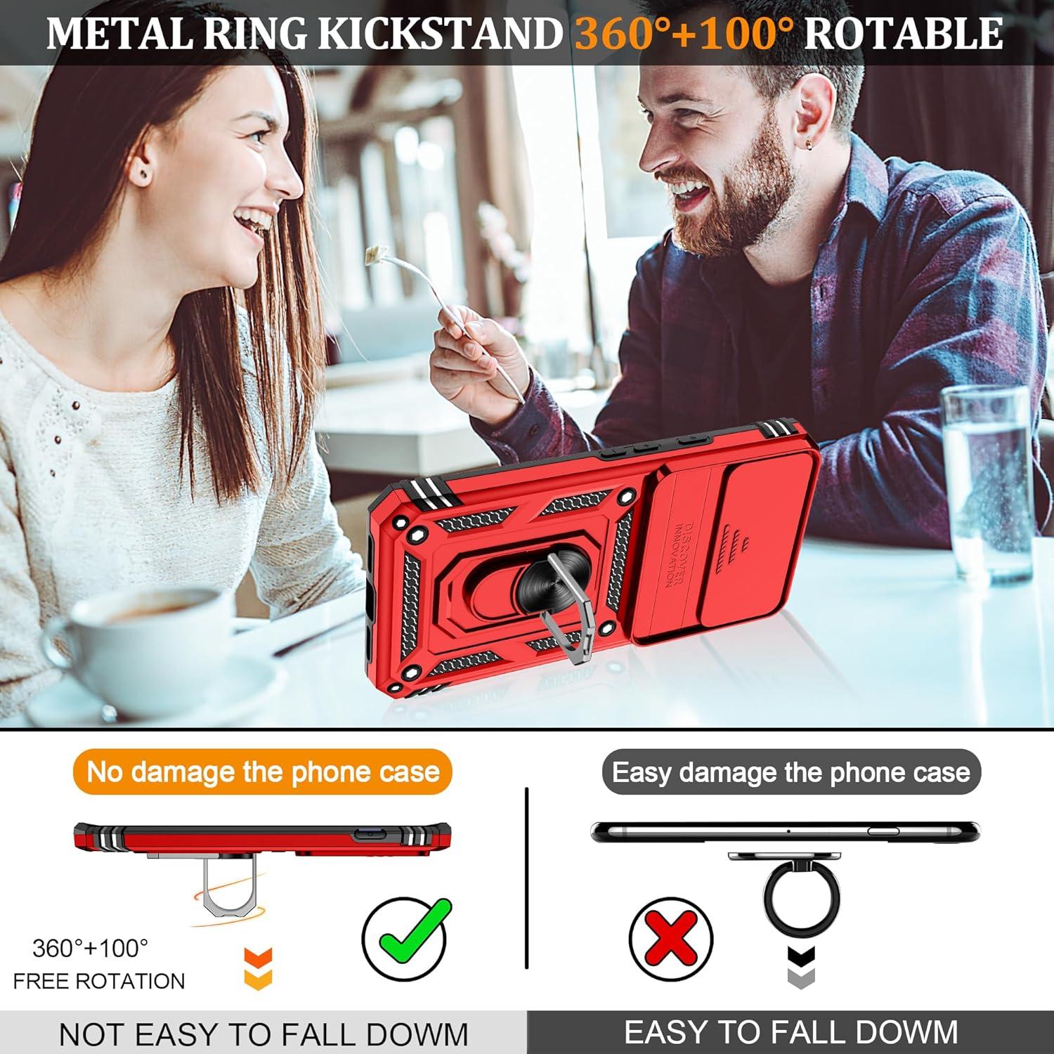 Funda Protectora Gritup para Google Pixel 8 5G Rojo con Soporte