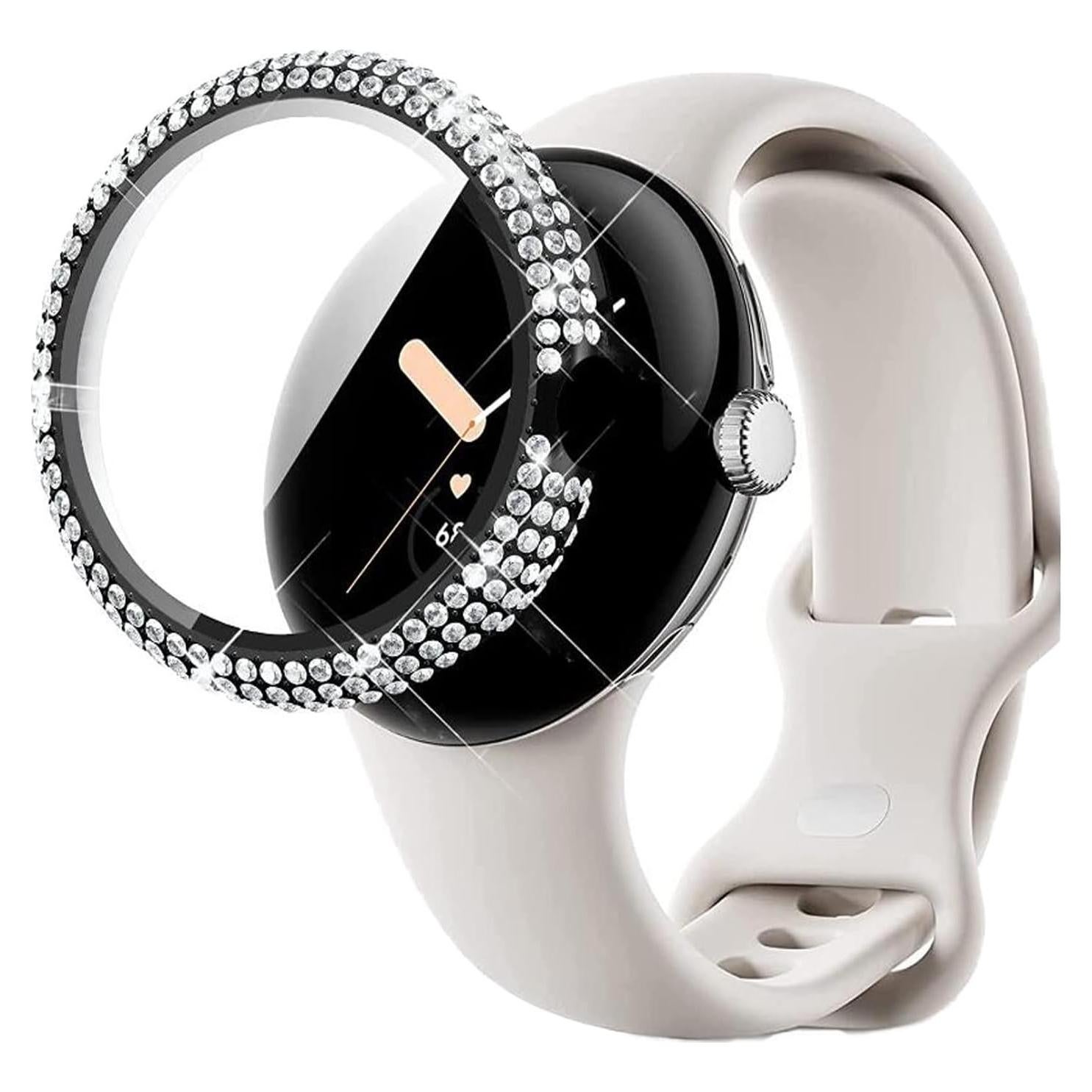 Funda Brillante con Diamantes para Google Pixel Watch - Negro