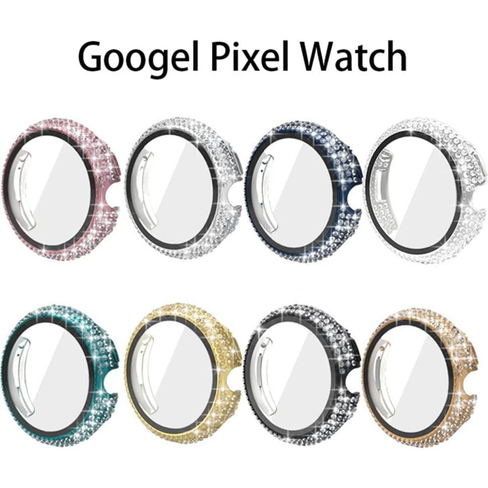 Funda Brillante con Diamantes para Google Pixel Watch - Negro