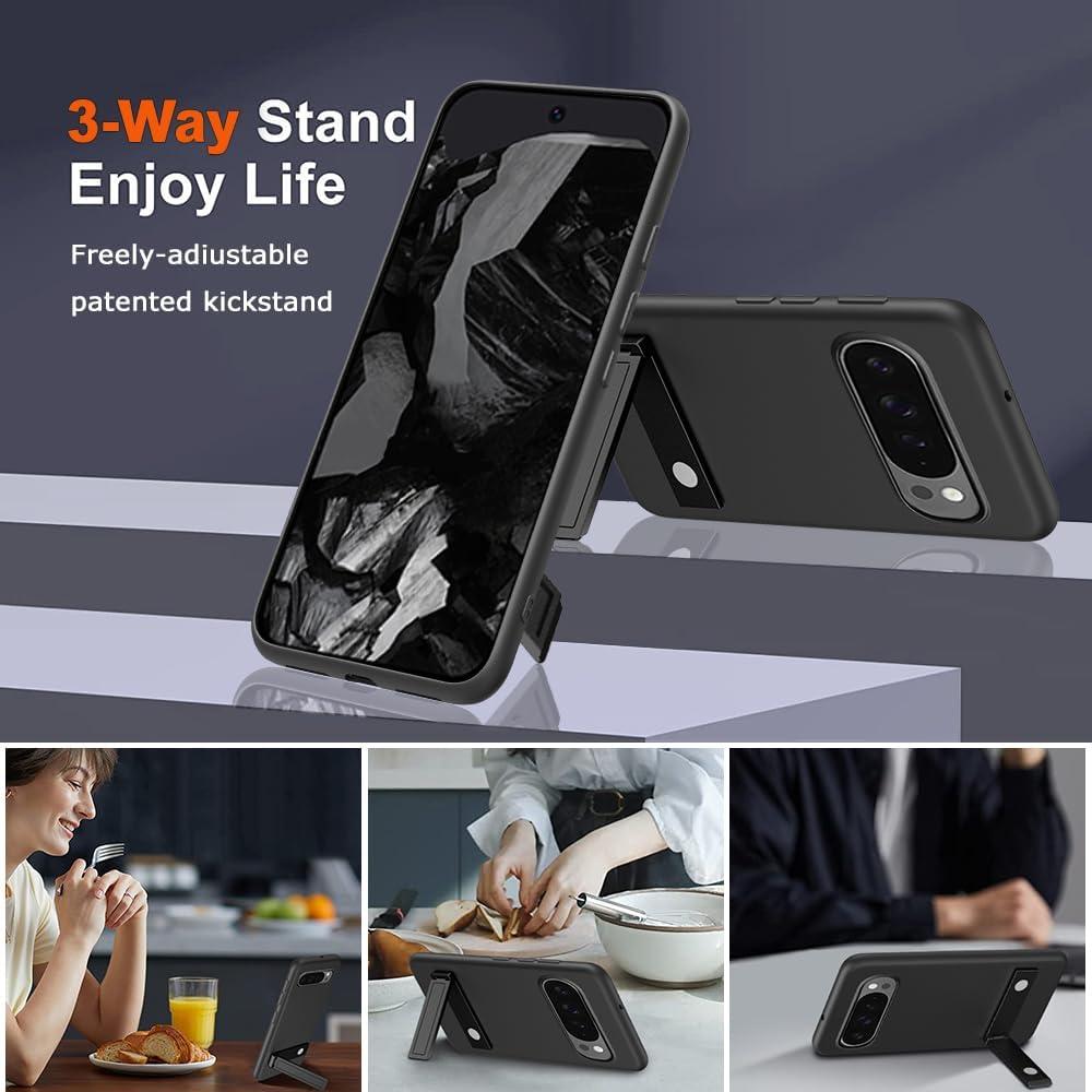 Funda TPU con Soporte y Protector para Google Pixel 9 Pro XL 2024