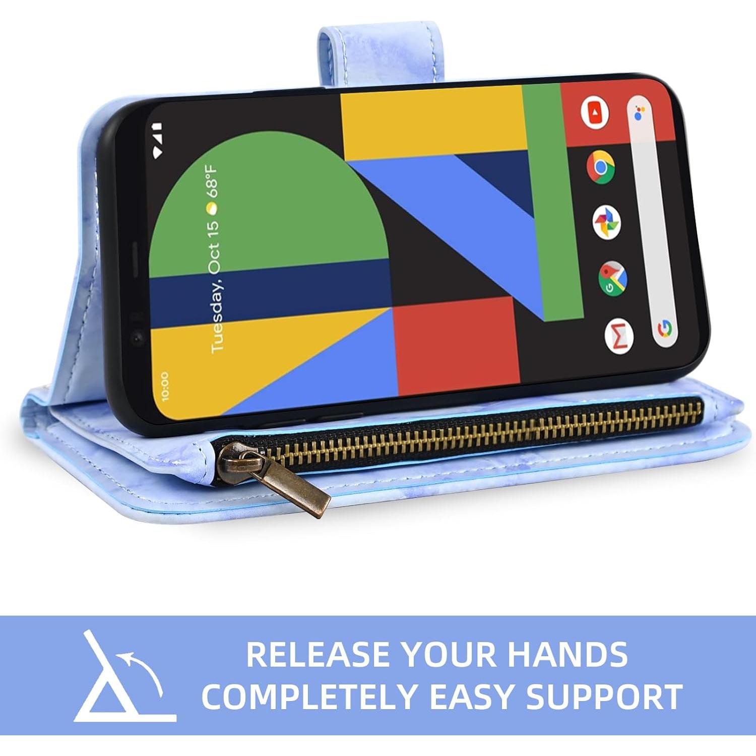 Funda Asuwish Plegable para Google Pixel 4 XL con Cartera y Protector