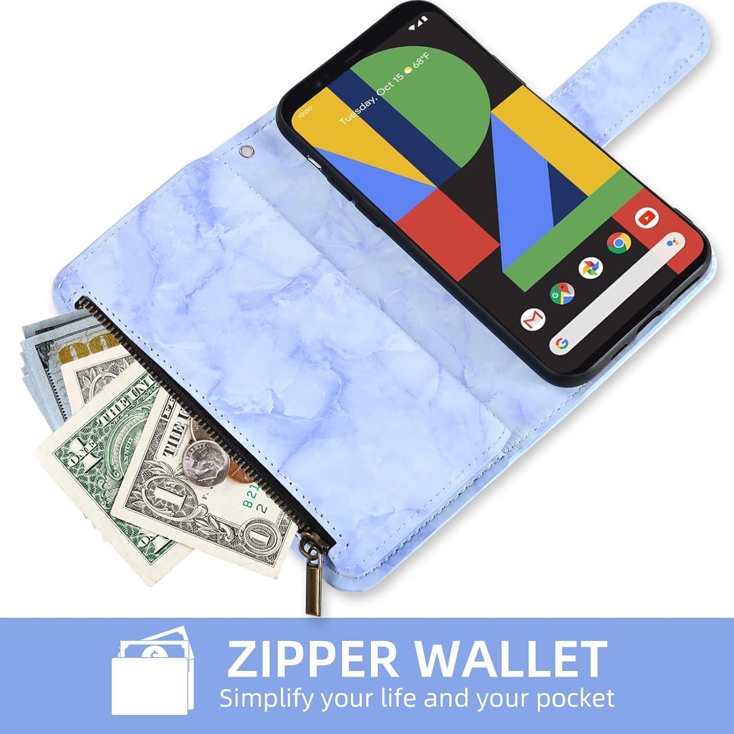 Funda Asuwish Plegable para Google Pixel 4 XL con Cartera y Protector