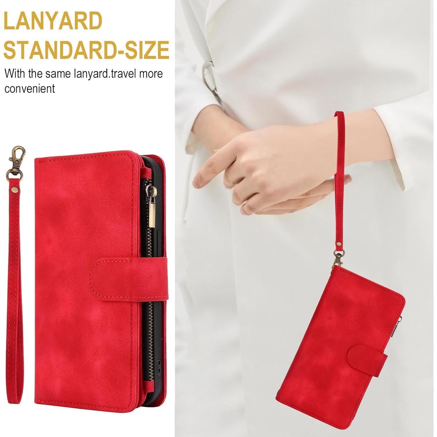 Funda Asuwish para Google Pixel 6 con tapa y soporte rojo