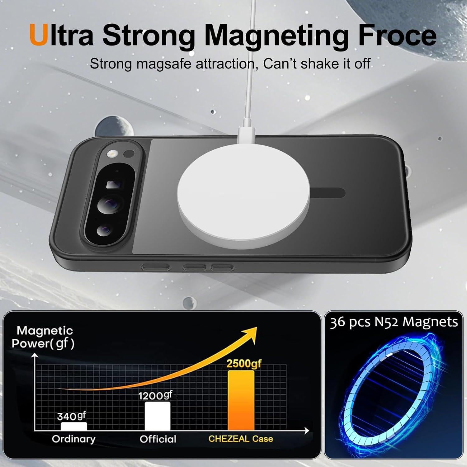 Funda Ezanmull para Google Pixel 9 Pro XL Magnética Negra