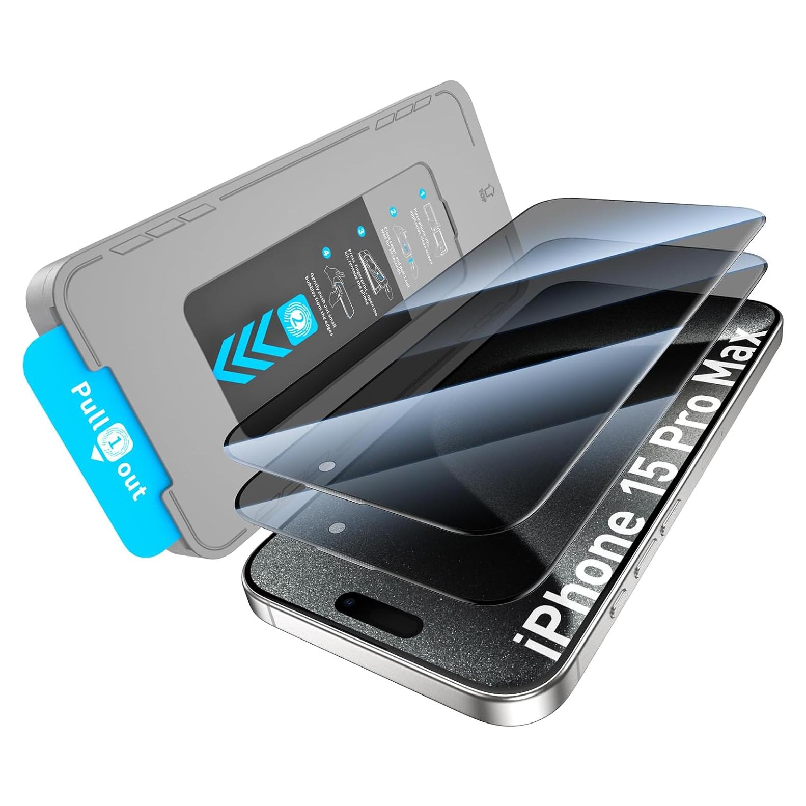 Protector de Pantalla Privado KUZOOM para iPhone 15 Pro Max