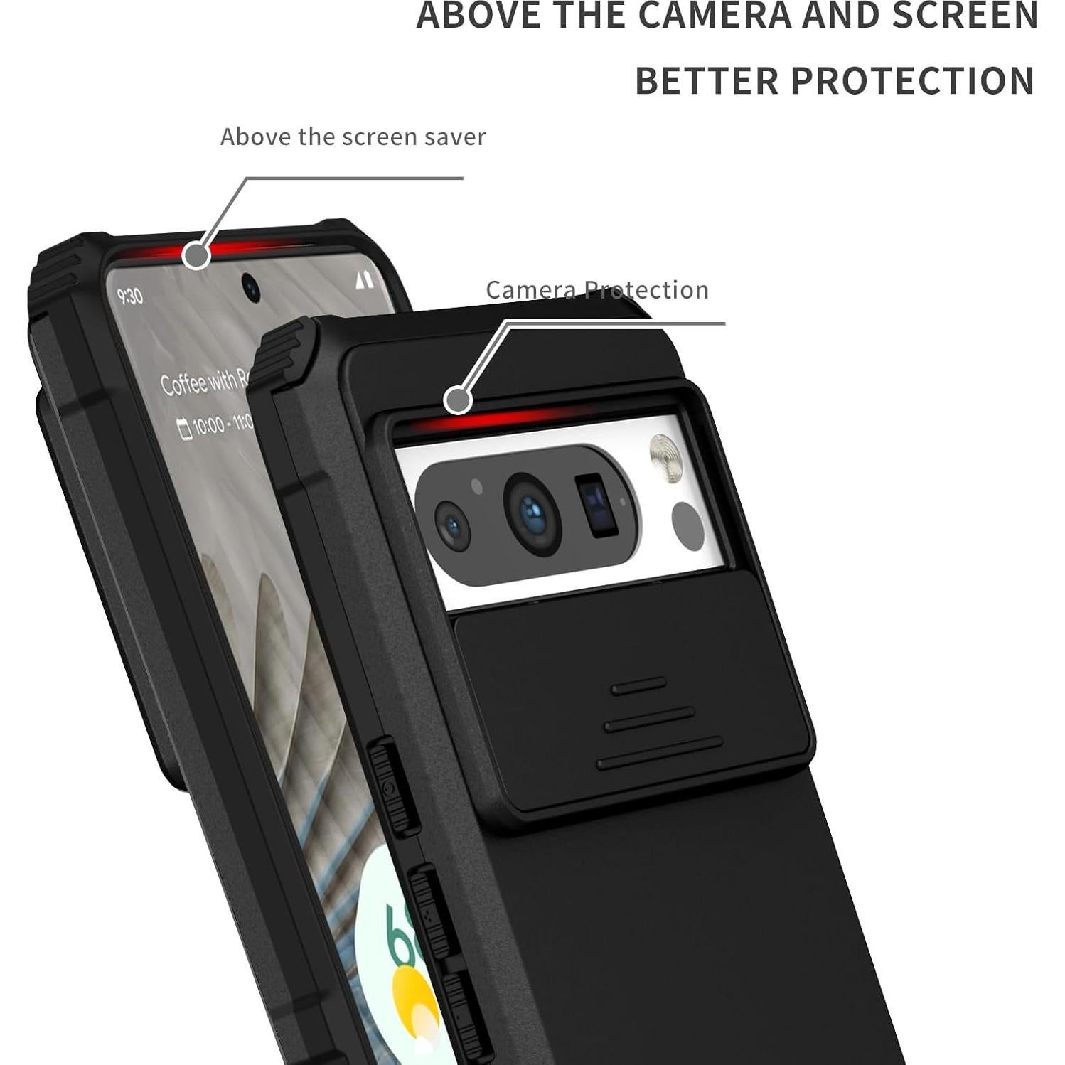 Funda Asuwish para Google Pixel 8 Pro con protector y soporte