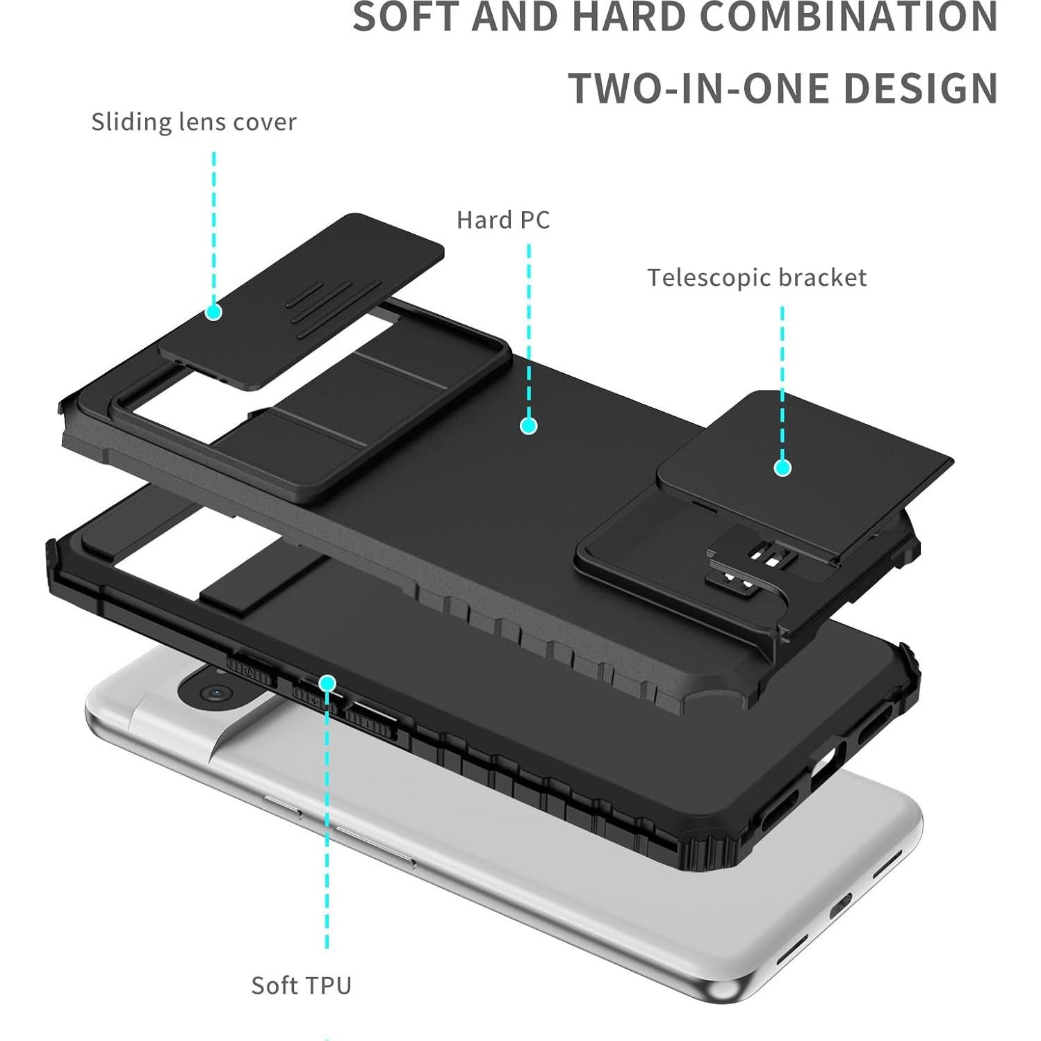Funda Asuwish para Google Pixel 8 Pro con protector y soporte