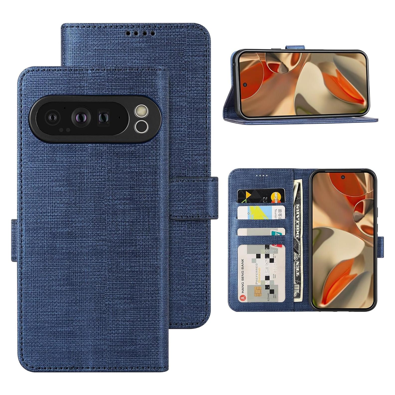 Funda de Cartera Foluu para Google Pixel 9 Pro XL 2024 Azul