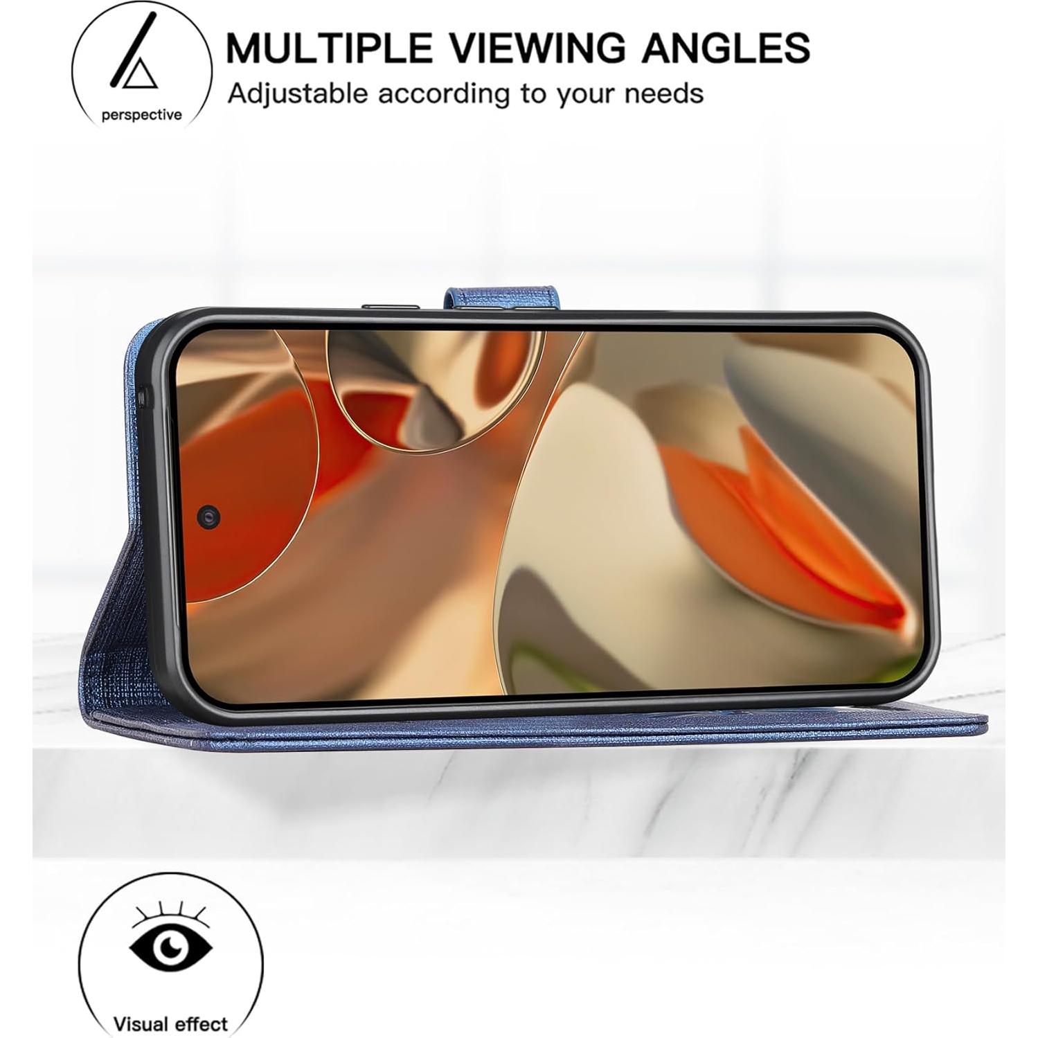 Funda de Cartera Foluu para Google Pixel 9 Pro XL 2024 Azul