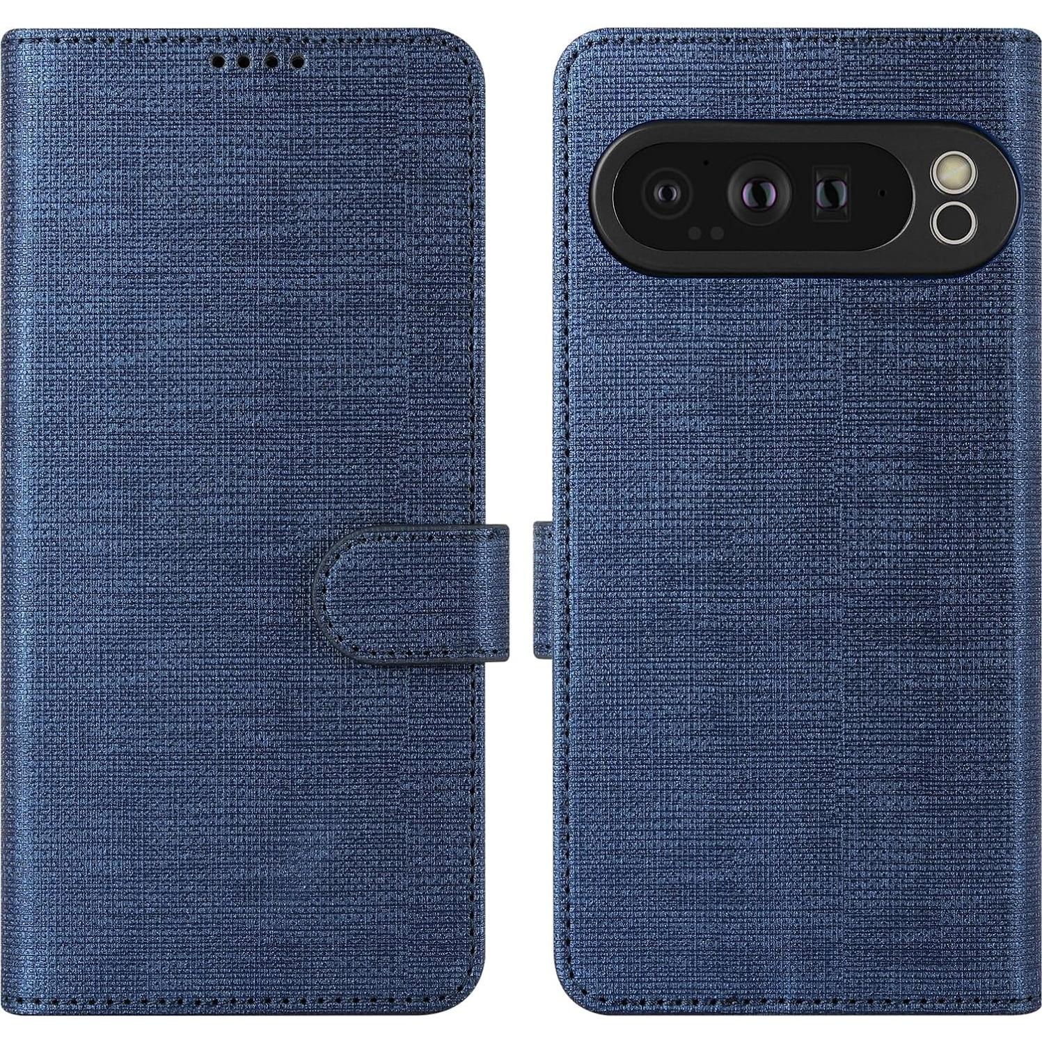 Funda de Cartera Foluu para Google Pixel 9 Pro XL 2024 Azul