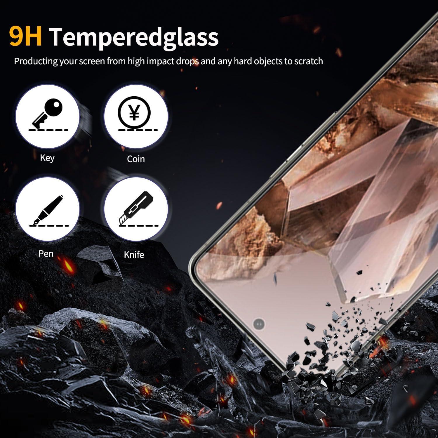 Paquete de 3 Protectores de Pantalla Vidrio Templado QoeCycth para Google Pixel 8 Pro