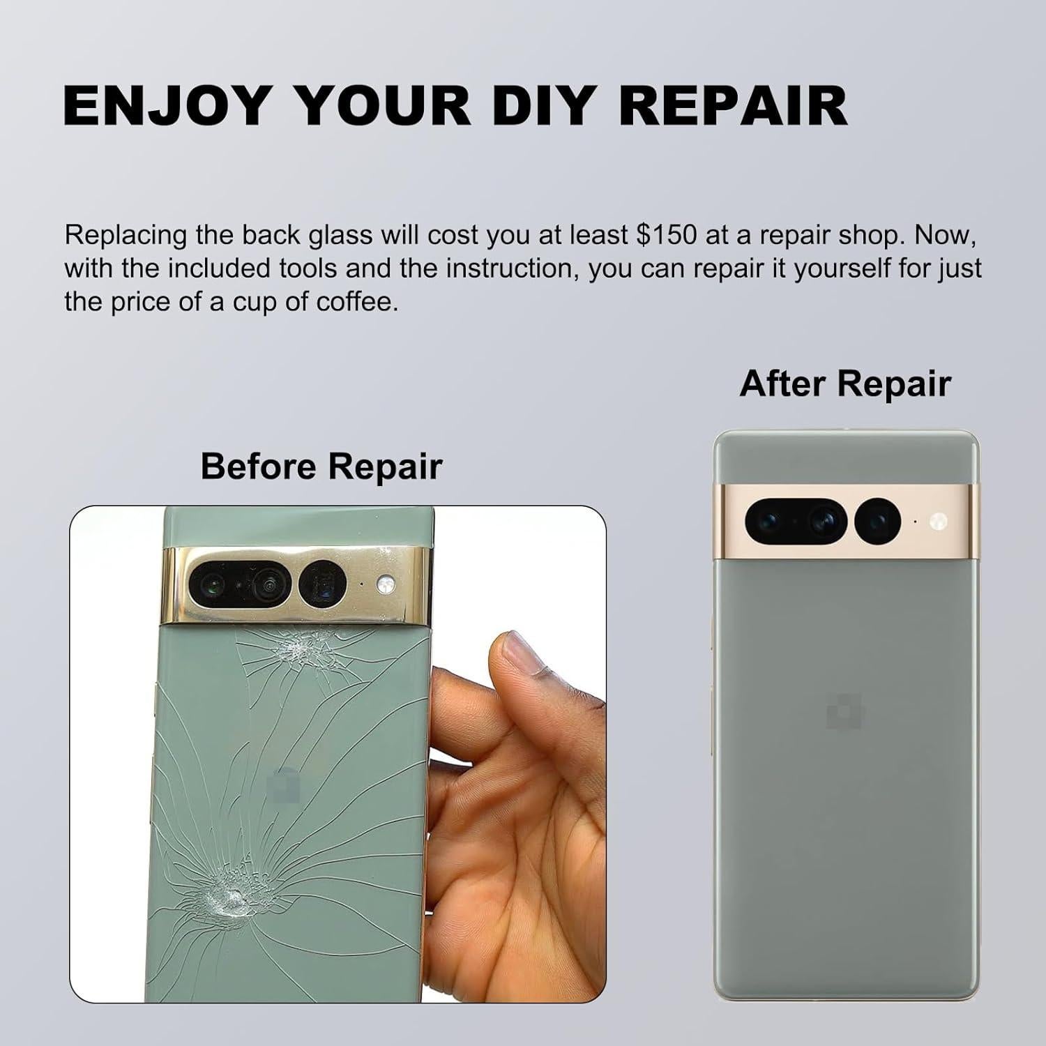 Reemplazo Cristal Trasero Superior FUSION VERDE para Pixel 8 Pro