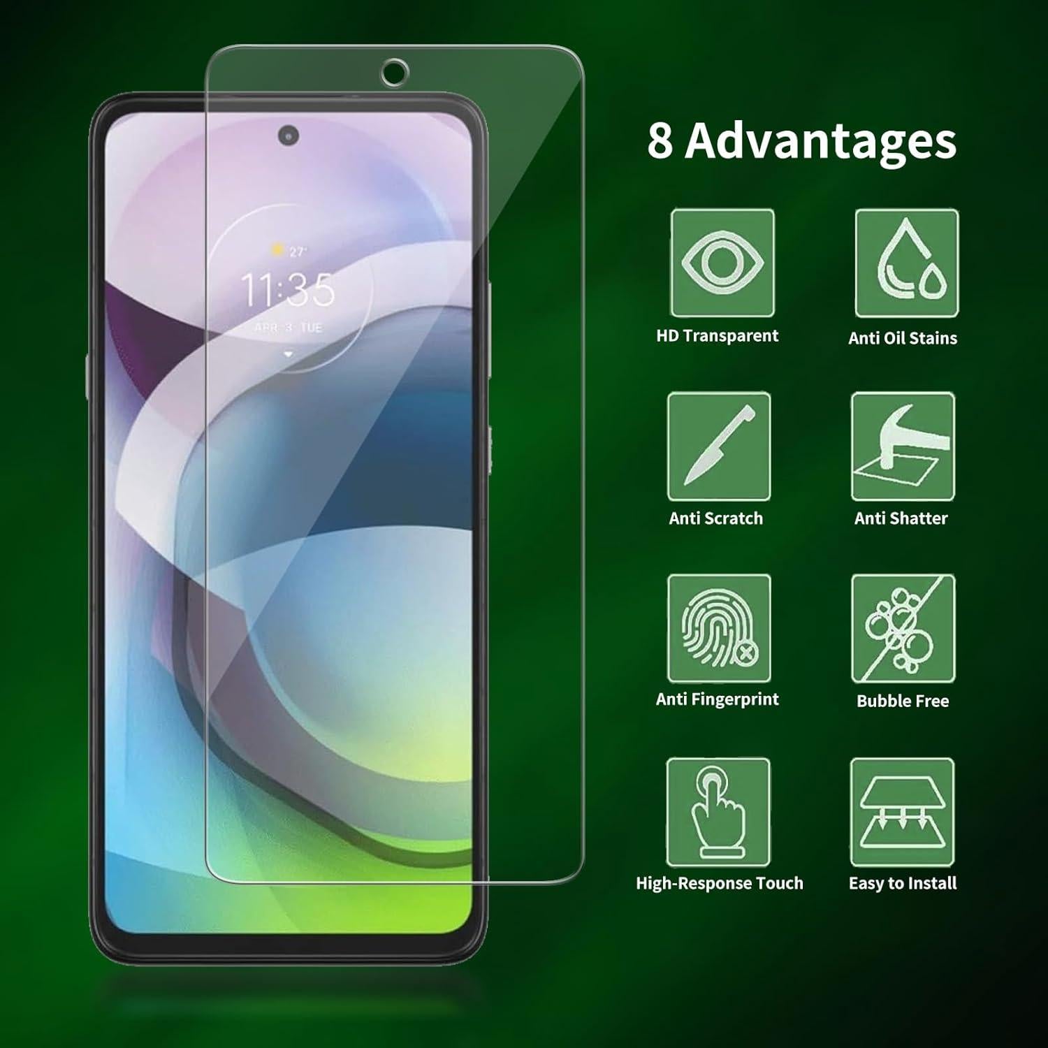 Protector de Pantalla Vidrio Templado Heenjer para Motorola One 5G Ace