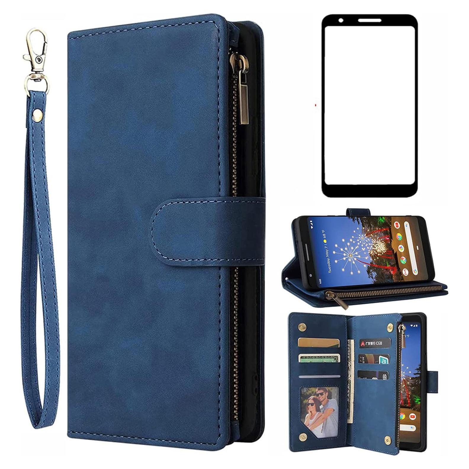 Funda Plegable Asuwish para Google Pixel 3a XL con Protector